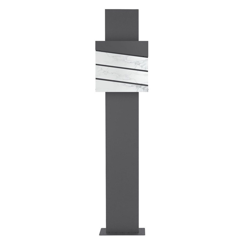 ML-DESIGN Standbriefkasten Wandbriefkasten Briefkasten Postkasten mit Zeitungsfach inkl. Standfuß, Briefkastenanlage mit Standfuß Anthrazit 170 cm Mailbox mit Pfosten