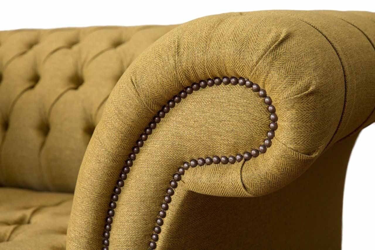 In JVmoebel Couch Sofa Neu, Textil Polster Sessel Braun Design Möbel Chesterfield Sessel Made Europe