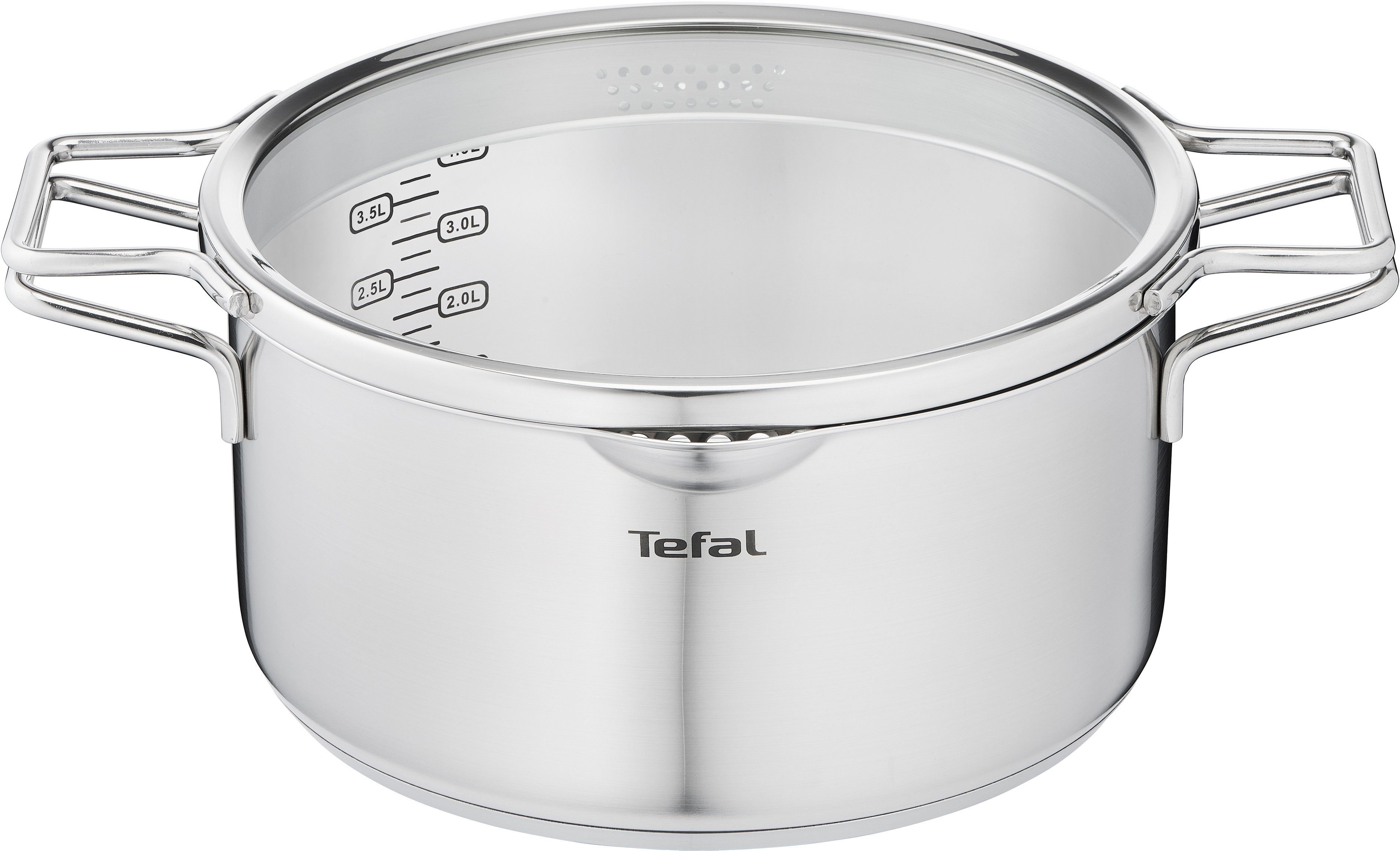 Tefal Topf-Set Jamie Oliver Ingenio G6, Topfset Induktion mit Pfannen, Edelstahl (Set, 6-tlg., Bratpfanne 28 cm, Kasserollen 16/20 cm, Schmorpfanne 24 cm, 3 Deckel), Thermo-Signal, für alle Herdarten geeignet, L9769932