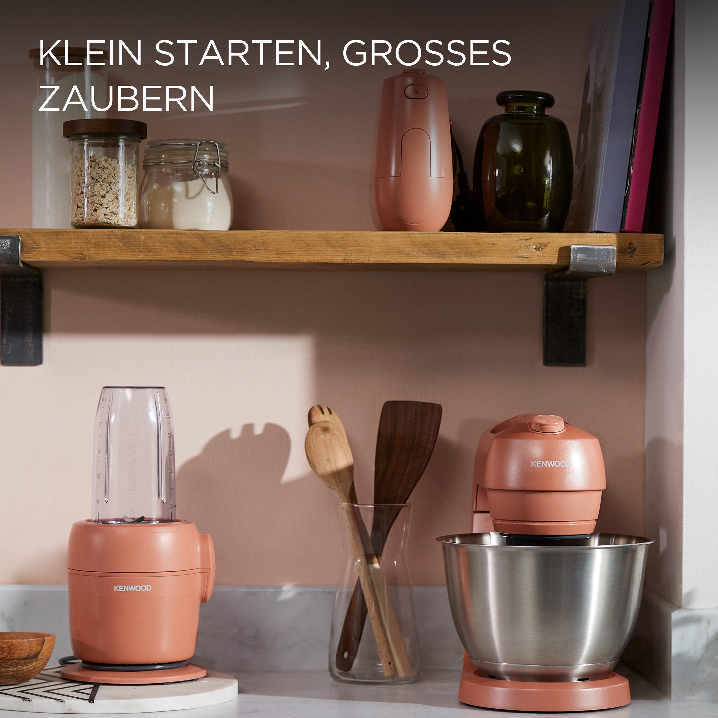 KENWOOD Küchenmaschine FDP23.380RD - Multipro Go, Express-Serve, 1,3 l Behälter, 900W, Rot, 900 W, 1,3 l Schüssel, Für Smoothies, zum Schneiden, Reiben, Pürieren und Teig Kneten