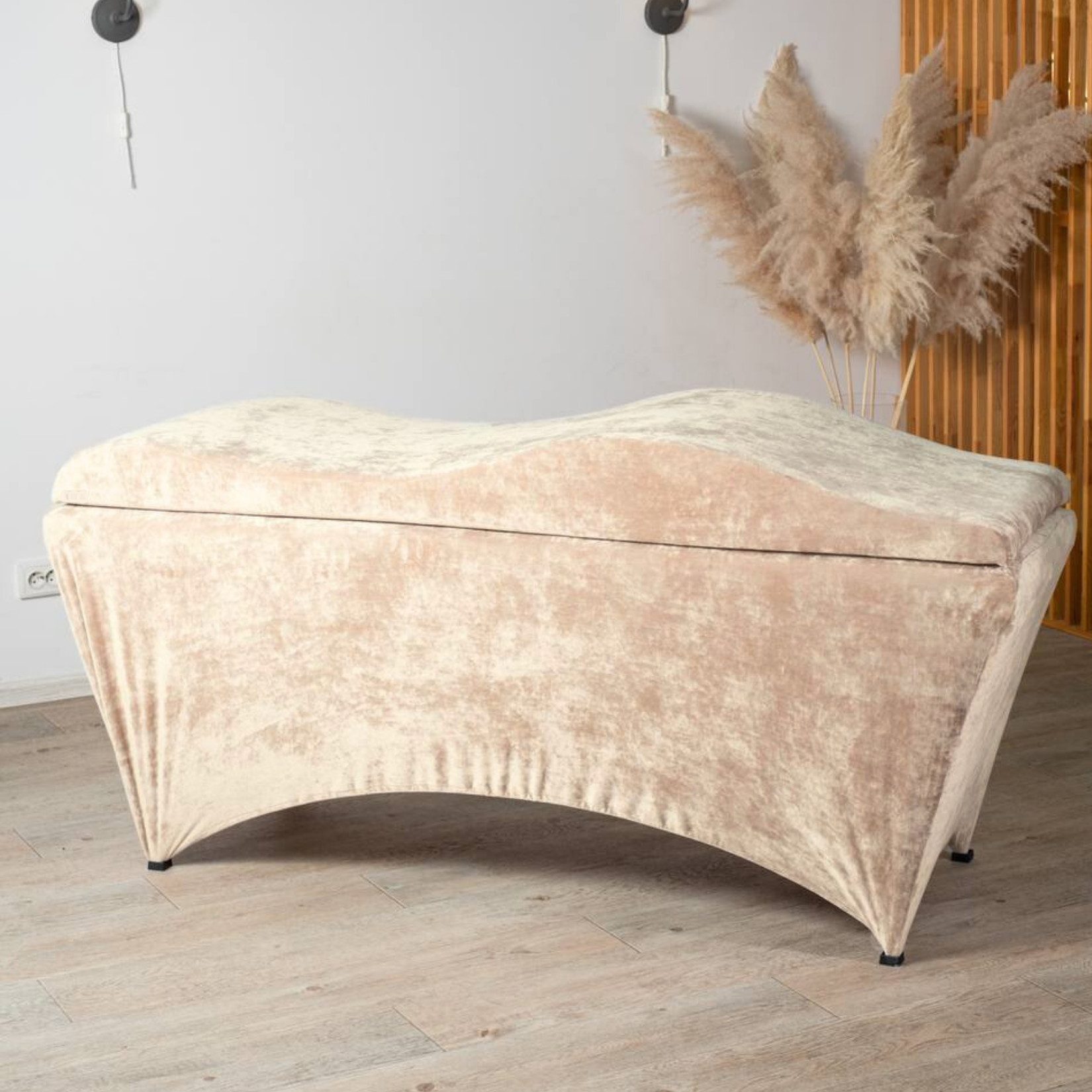 STM Company Massageliege Wave Matratze (Curved topper) mit Memory Foam, Liegenbezug, Set (180x60 / 190x70 cm, für Wimpernverlängerungen, PMU), für Kosmetikliege, Behandlungsliege, Wimpermstudio