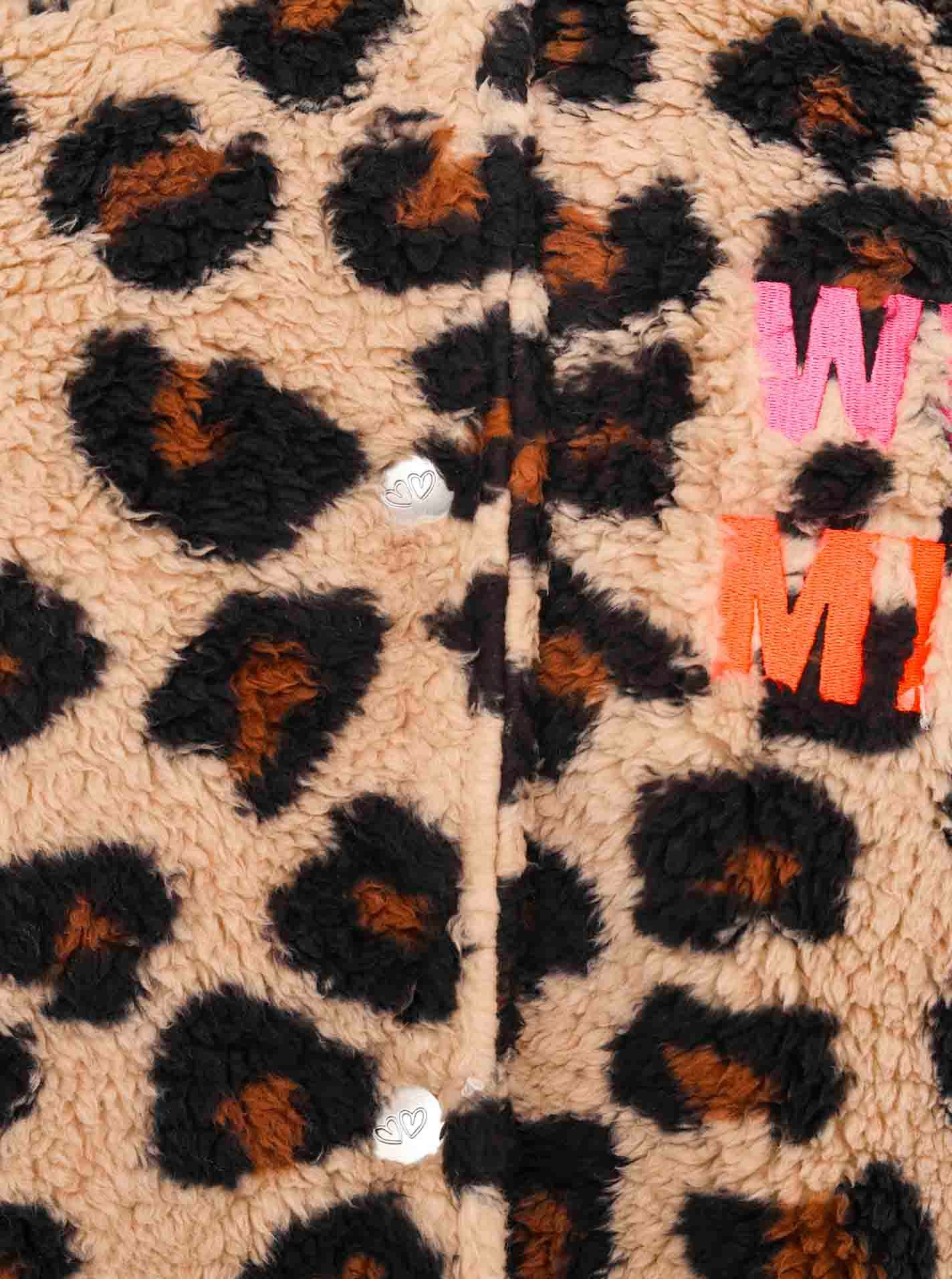 Zwillingsherz Bomberjacke Teddy Flausch "Wild Mind/Smile" Druckknöpfe, Seitliche Taschen