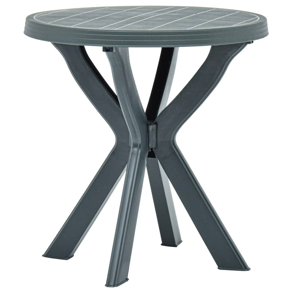 furnicato Gartentisch Kunststoff Grün 70 x 72 cm (1-St), Witterungsbeständiger Outdoor-Tisch, pflegeleicht und montagefrei
