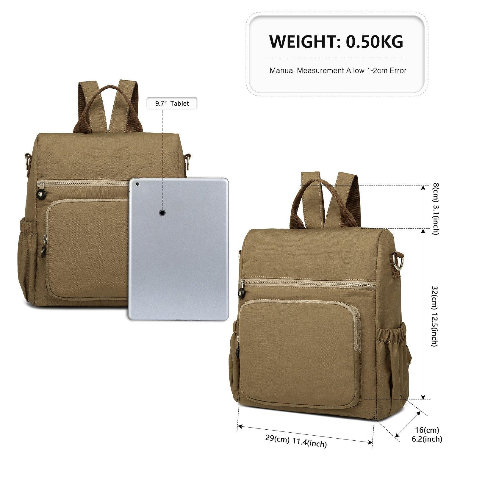 KONO Rucksack Vintage Schulter-Rucksack für Damen günstig online kaufen