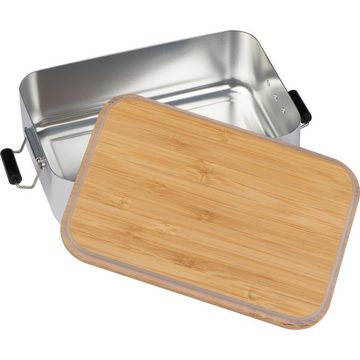 Livepac Office Lunchbox Brotdose / Brotzeitdose / aus Aluminium mit Bambusdeckel