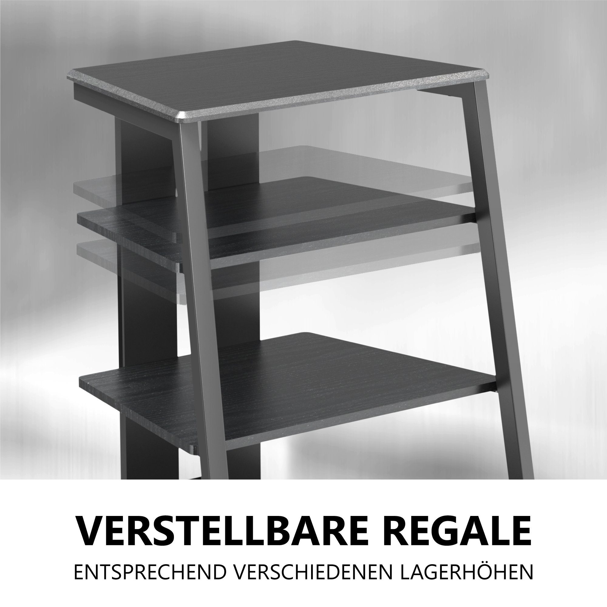 FITUEYES TV-Regal, HIFI Rack, höhenverstellbar, Plattenspieler Ständer