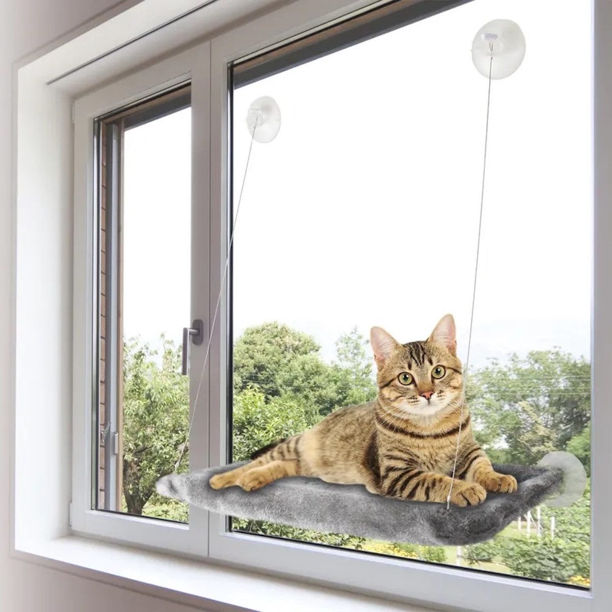 Flamingo Katzen-Hängematte Fensterhängematte Chill grau