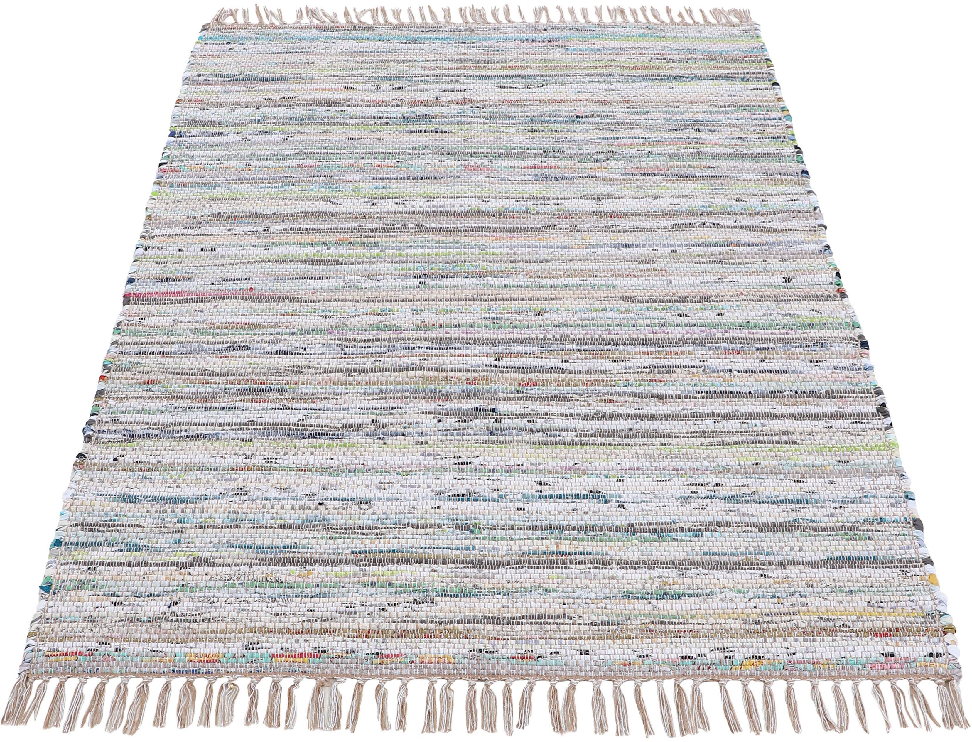 carpetfine Teppich Kelim Chindi, Wendeteppich, rechteckig, Höhe: 6 mm, handgewebt, Fleckerlteppich mit Fransen, auch vielen in Läufergrößen