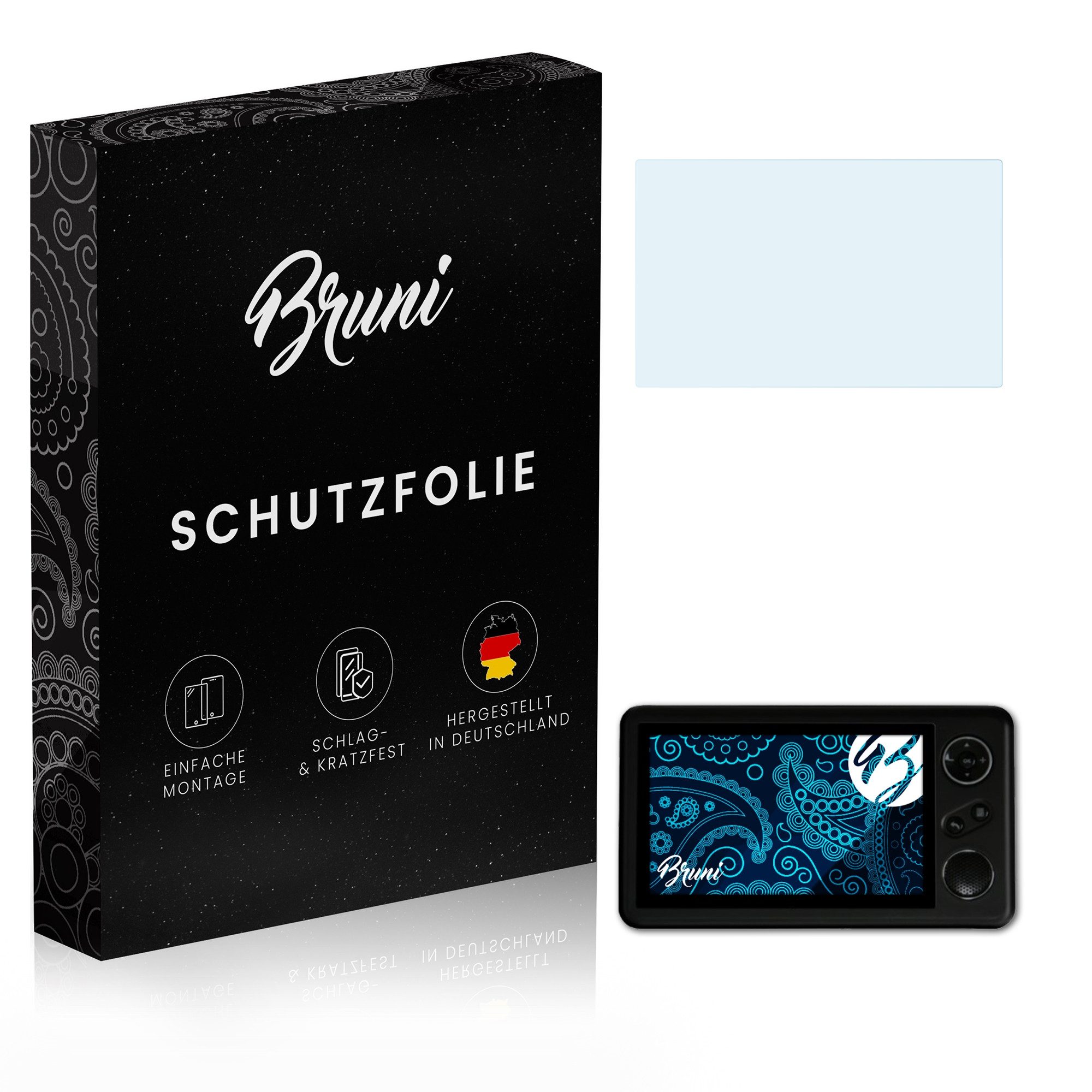 Bruni Schutzfolie für Odys Pocket TV 43 Cosmo, (2 Folien), praktisch unsichtbar