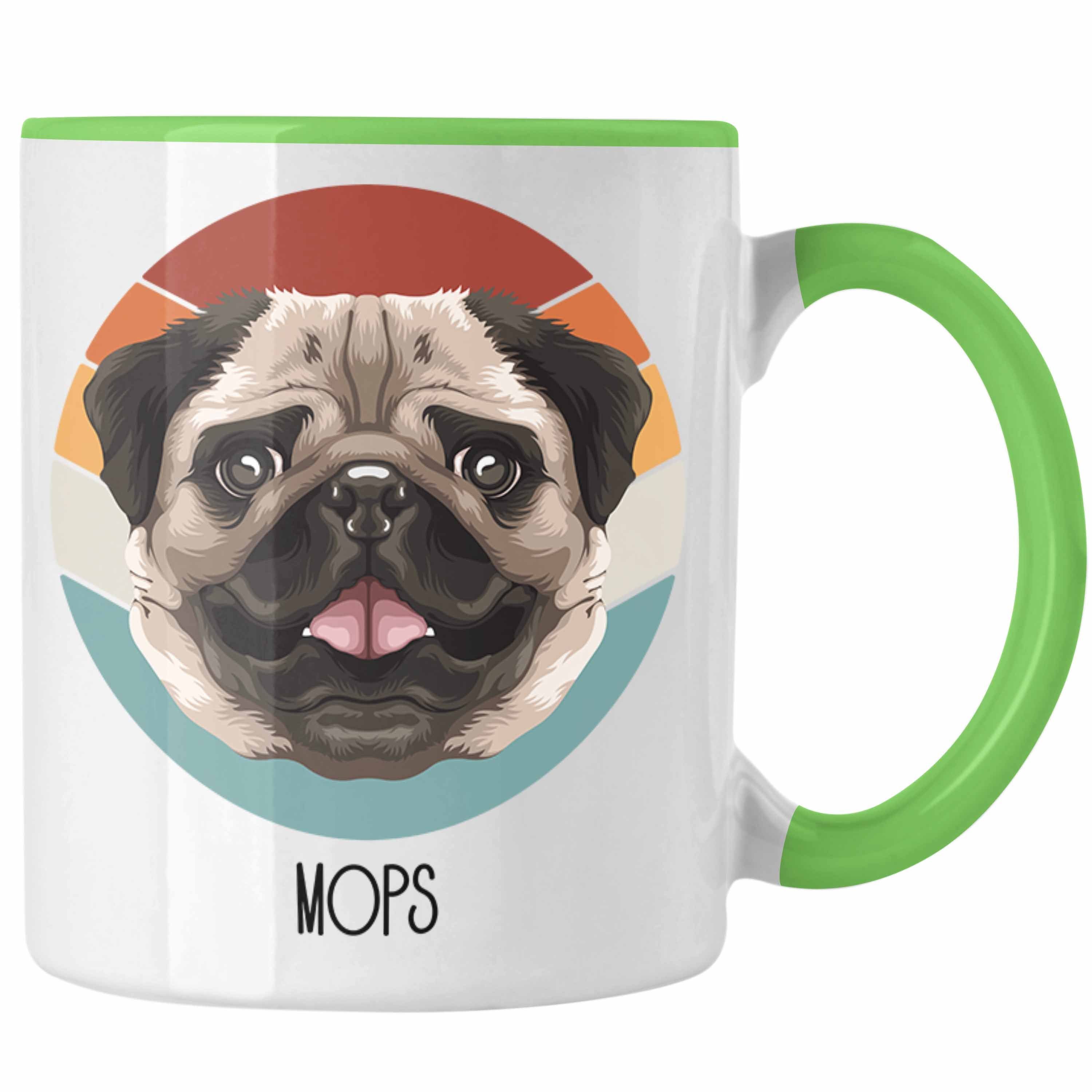 Trendation Tasse Mops Besitzer Tasse Geschenk Lustiger Spruch Geschenkidee Mops Mama Pa Grün