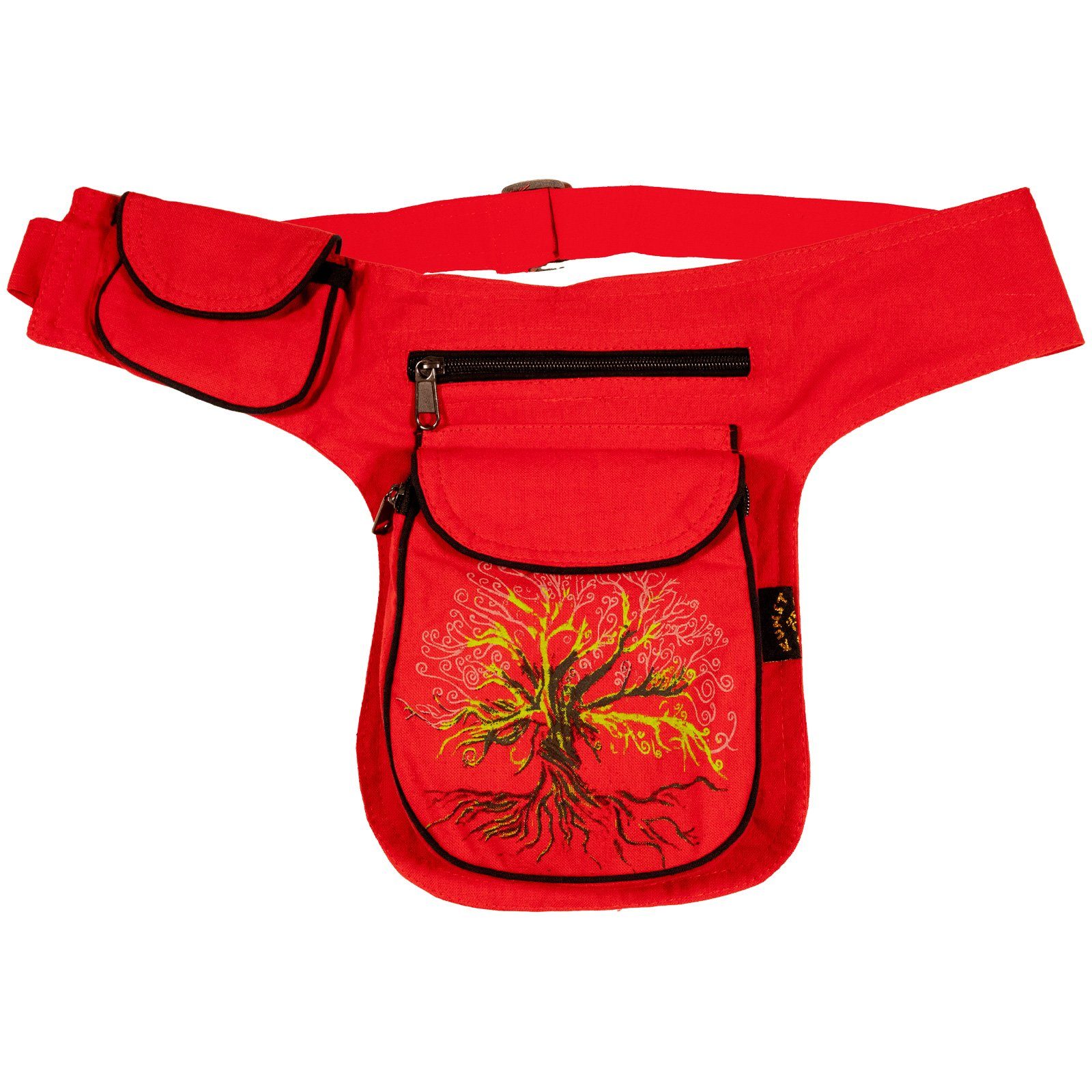 KUNST UND MAGIE Bauchtasche Bauchtasche Lebensbaum Gürteltasche Festivaltasche Sidebag Hüfttasche Rot