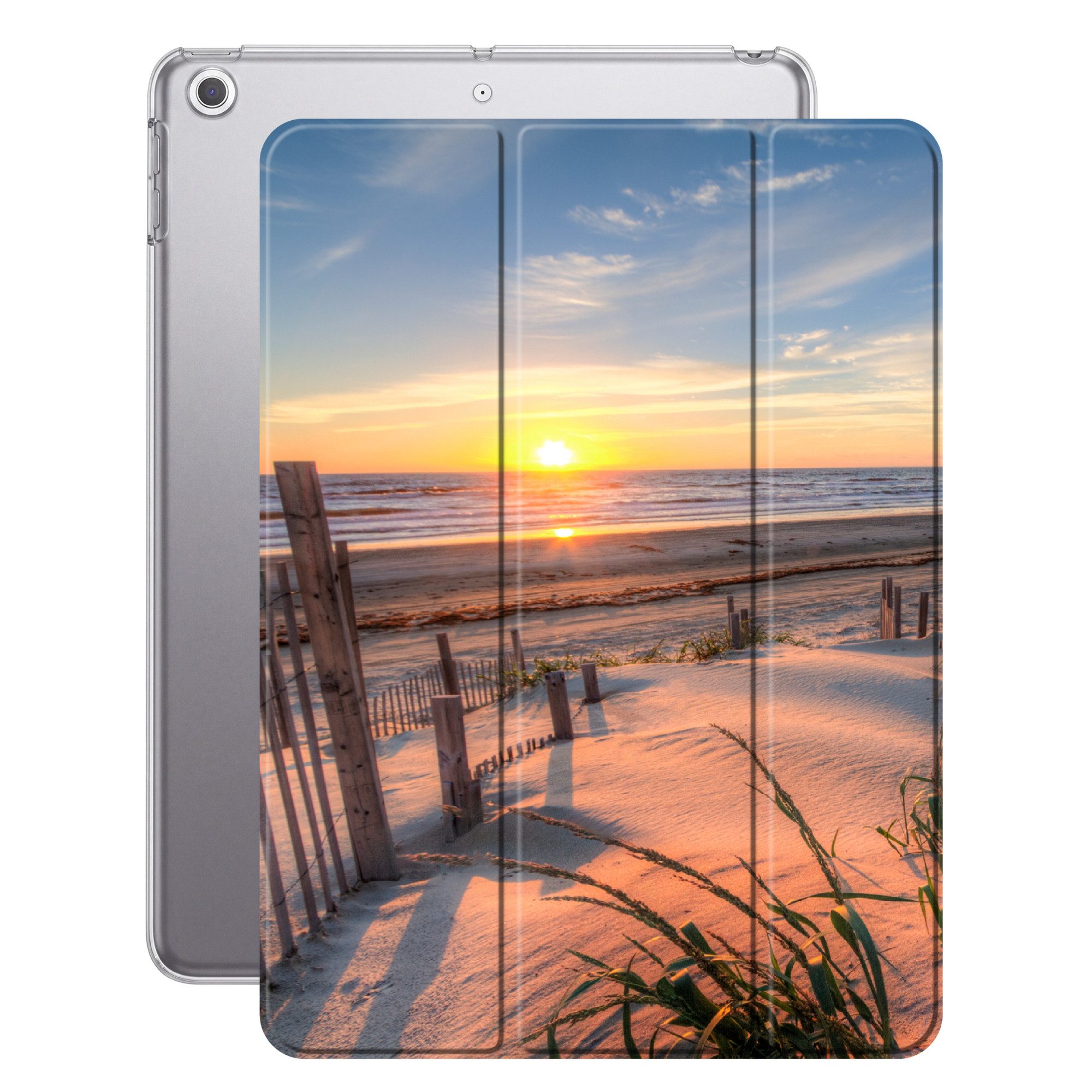 OnlyWow Tablet-Hülle Apple iPad Air 2 Strand - Meer - Düne - Sonnenuntergang - Landschaft, Klapphülle, Dünn, Magnetisch, Design