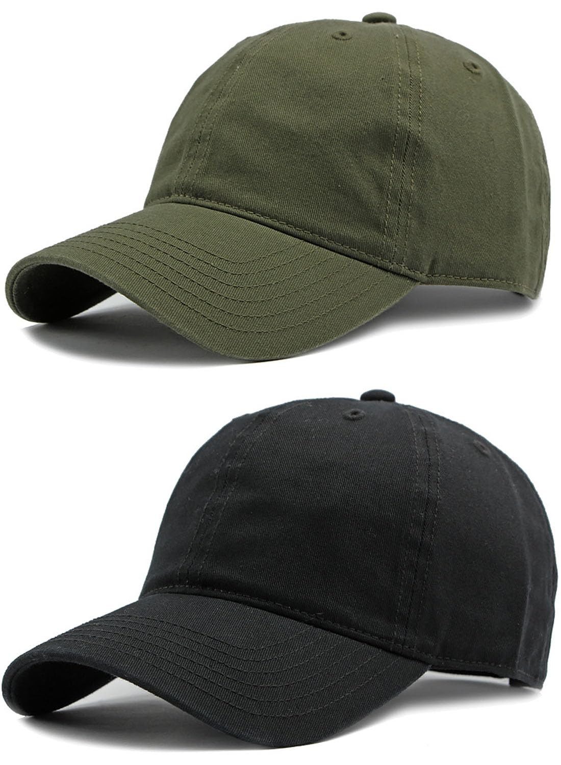 Coonoor Baseball Cap 2 Stück Baseball Cap Baumwolle, Unisex Baseballkappe Herren Damen Verstellbar Einheitsgröße,Leicht & Atmungsaktiv, Sport Freizeit