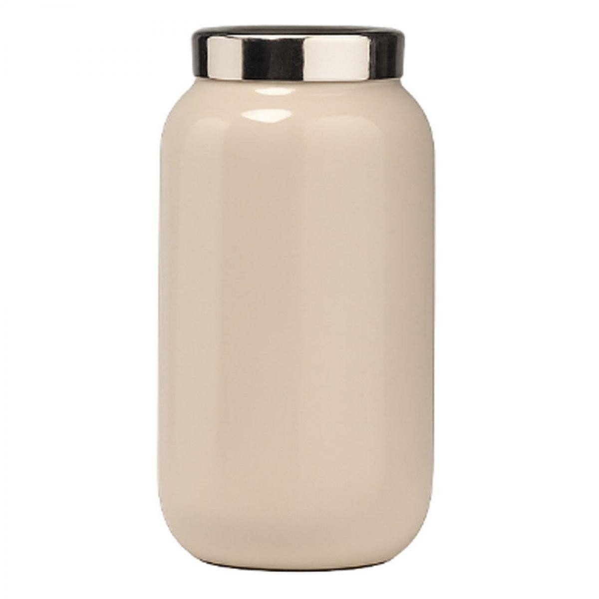 Giftcompany Dekovase Minivase Saigon mit Metallring Sandstone Silber (9,5cm)