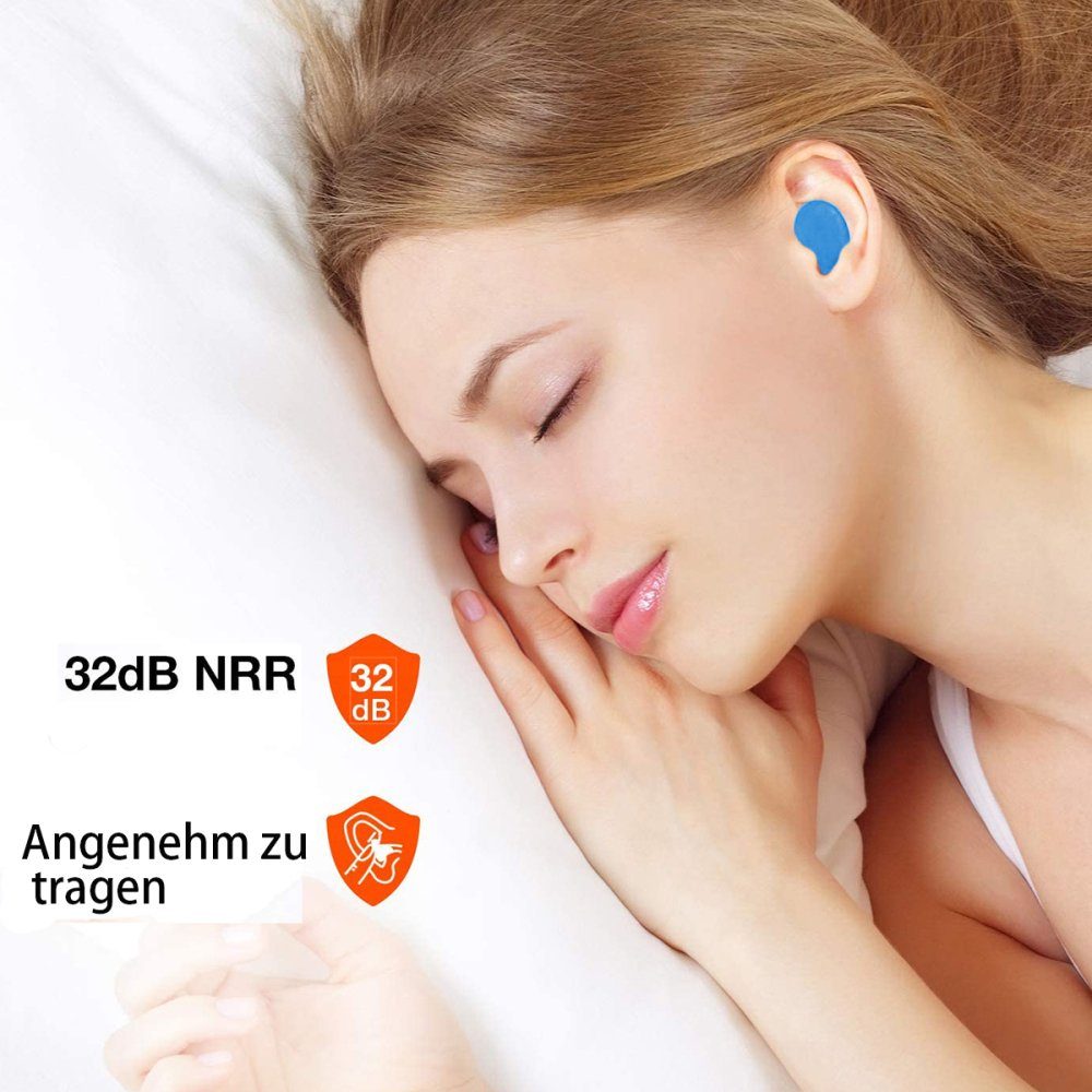 GelldG Gehörschutzstöpsel Ohrstöpsel zum 8 Schlafen, Schwimmen, Paar orange