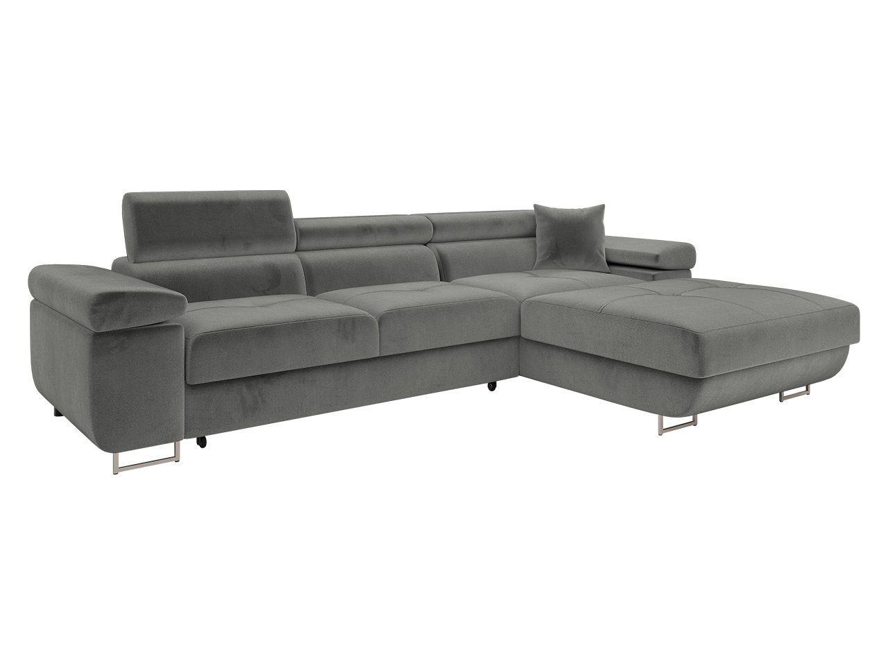 MIRJAN24 Ecksofa Torezio Mini, mit Bettkasten und Schlaffunktion, Einstellbare Kopfstützen, 280x170x70-90 cm