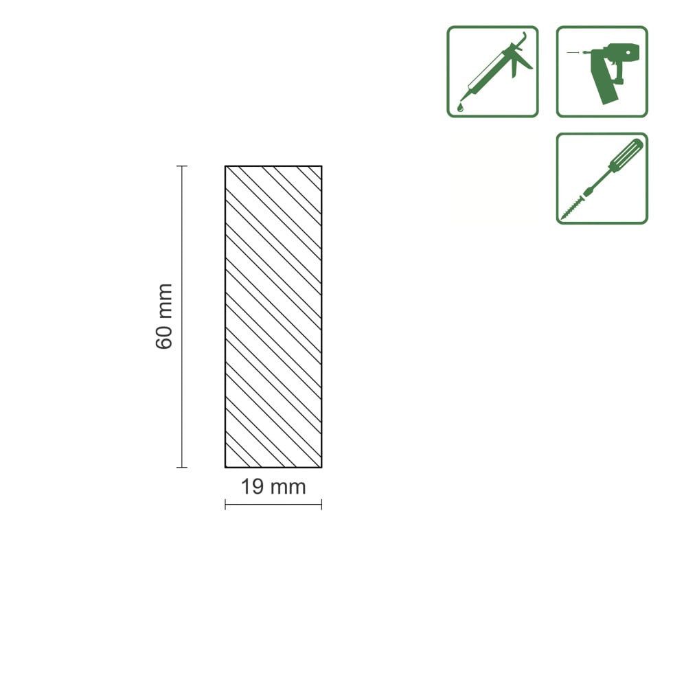 FN Neuhofer Abschlussleiste FN Neuhofer Flachleiste 100 cm 60 x 19 mm, Holz – Bild 5 von 5