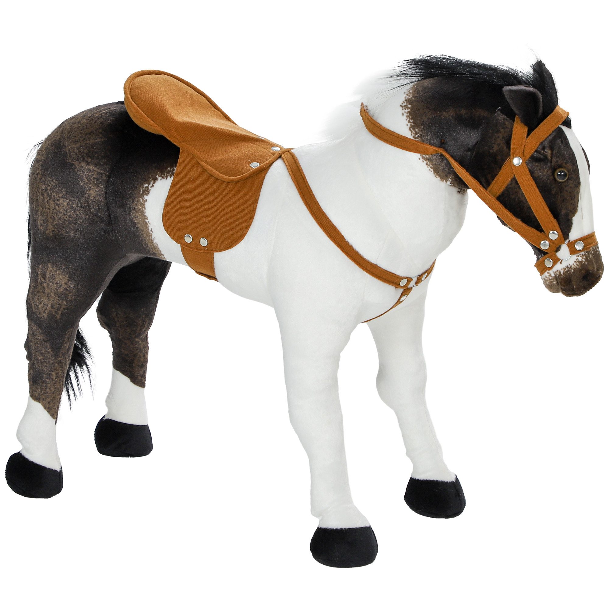 Reitpferd mit Soundfunktion, 48 cm Höhe, mit Sattel und Zaumzeug
