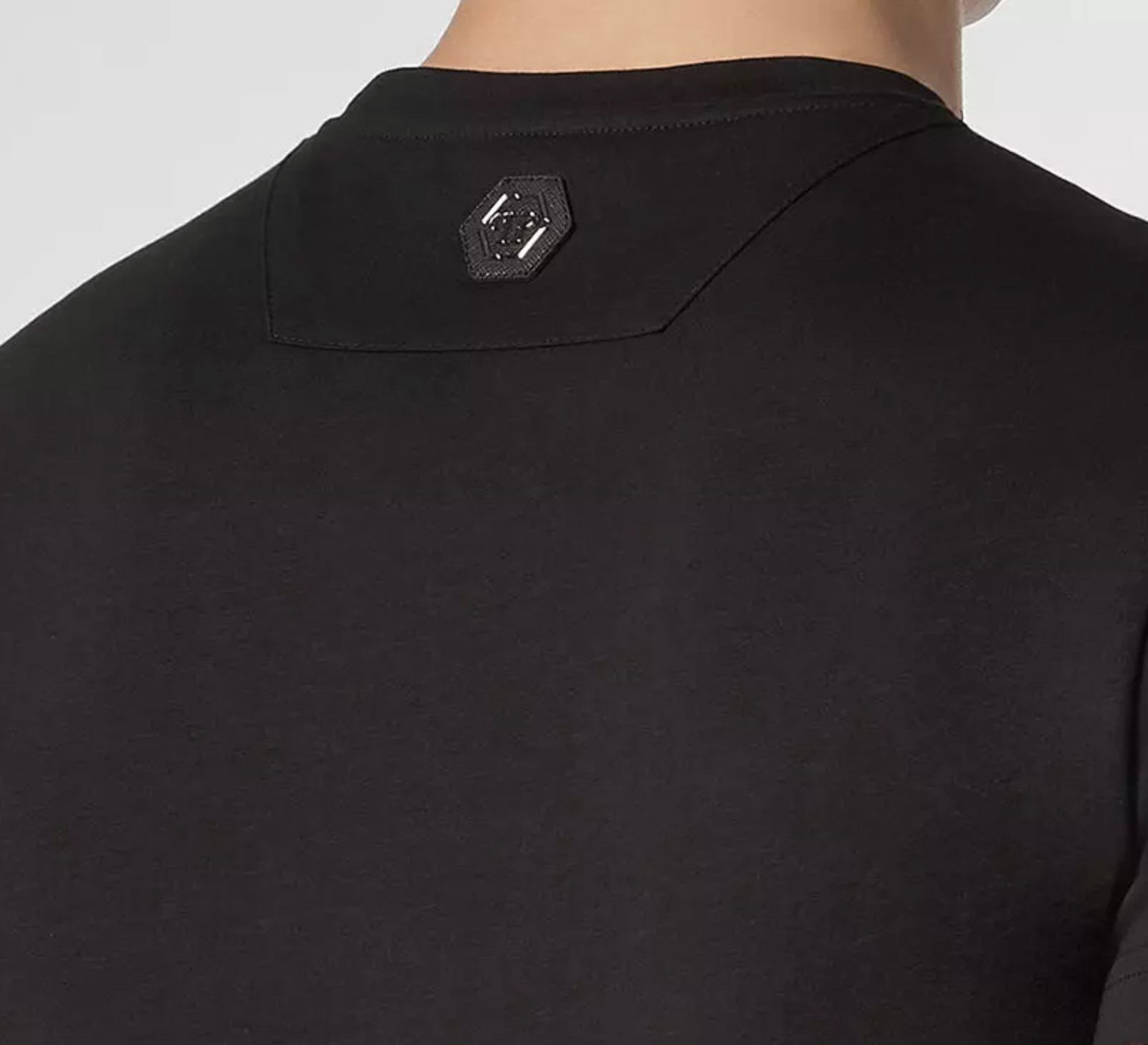 PHILIPP PLEIN T-Shirt Gold Cut T-Shirt Limited Edition FW20 Logo Shirt Rundhals Top doppelt genähte Säume,Sechseckiges Logo an der Passe