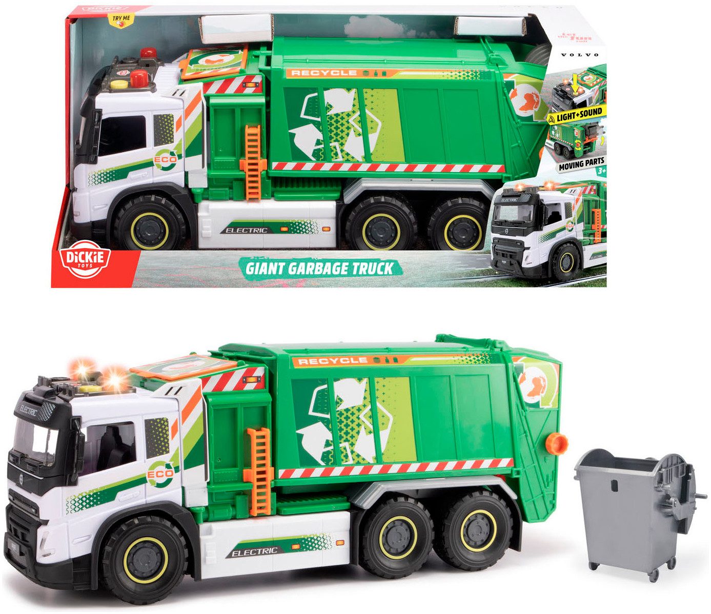 Dickie Toys Spielzeug-Müllwagen Giant Garbage Truck, mit Licht und Sound günstig online kaufen