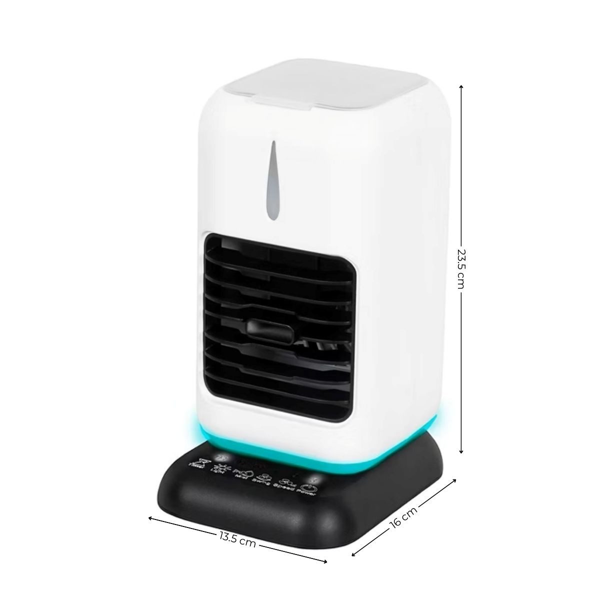 Ambiano Tischventilator Ambiano Tischluftkühler mit LED, 3 Stufen, Timer & 450ml Tank, Luftkühlung und Luftbefeuchtung für ein angenehmes Raumklima