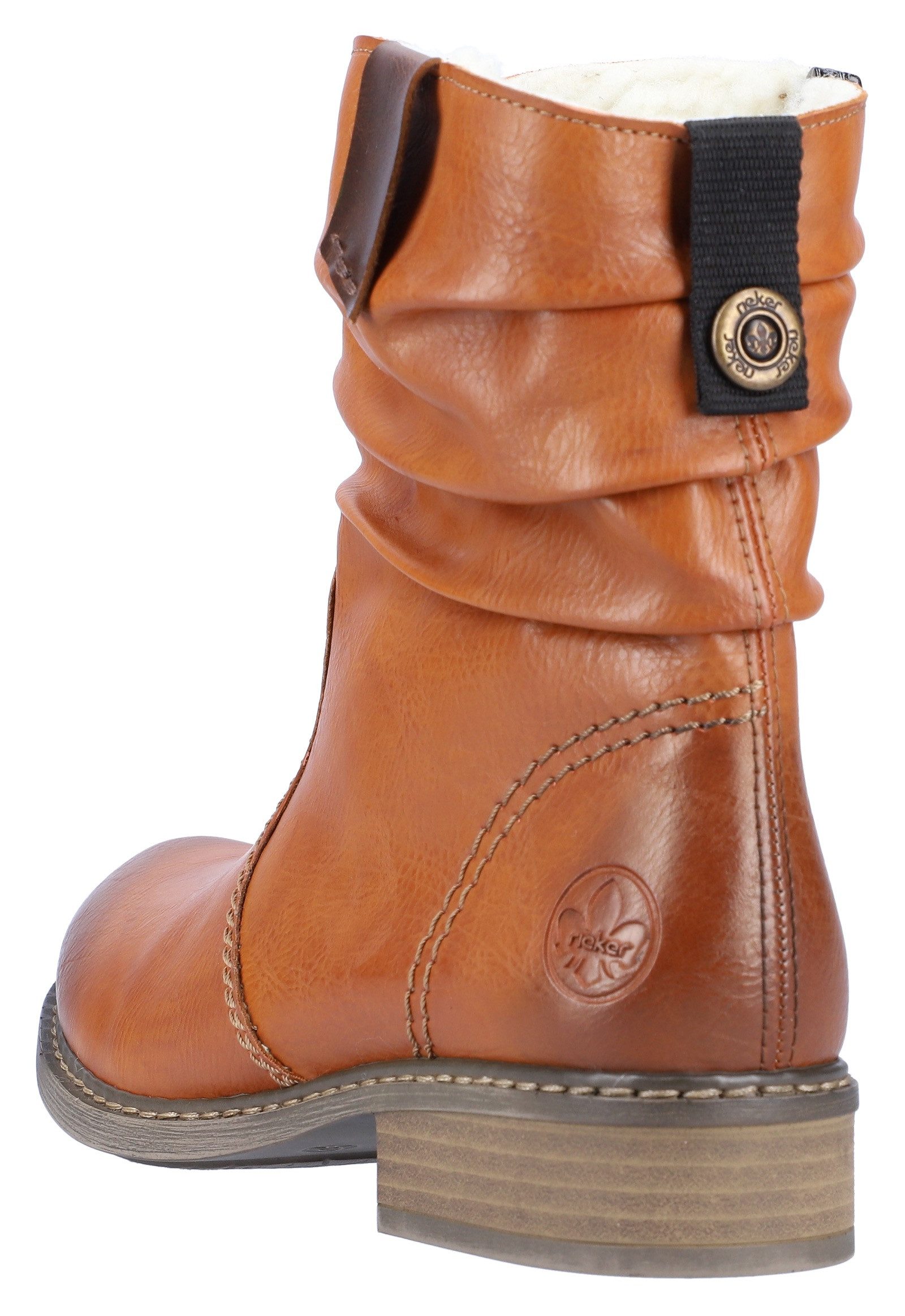 Rieker Winterboots, Winterstiefelette, Blockabsatz, Warmfutter, geraffter günstig online kaufen