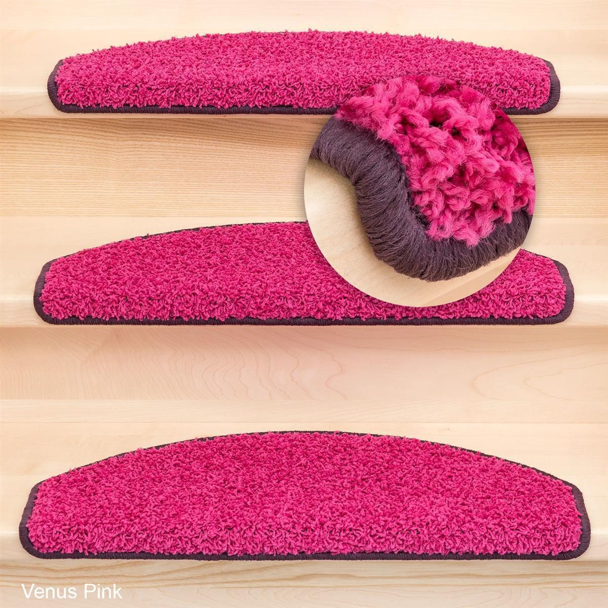 Metzker® Stufenmatte Stufenmatten Shaggy Venus Halbrund günstig online kaufen