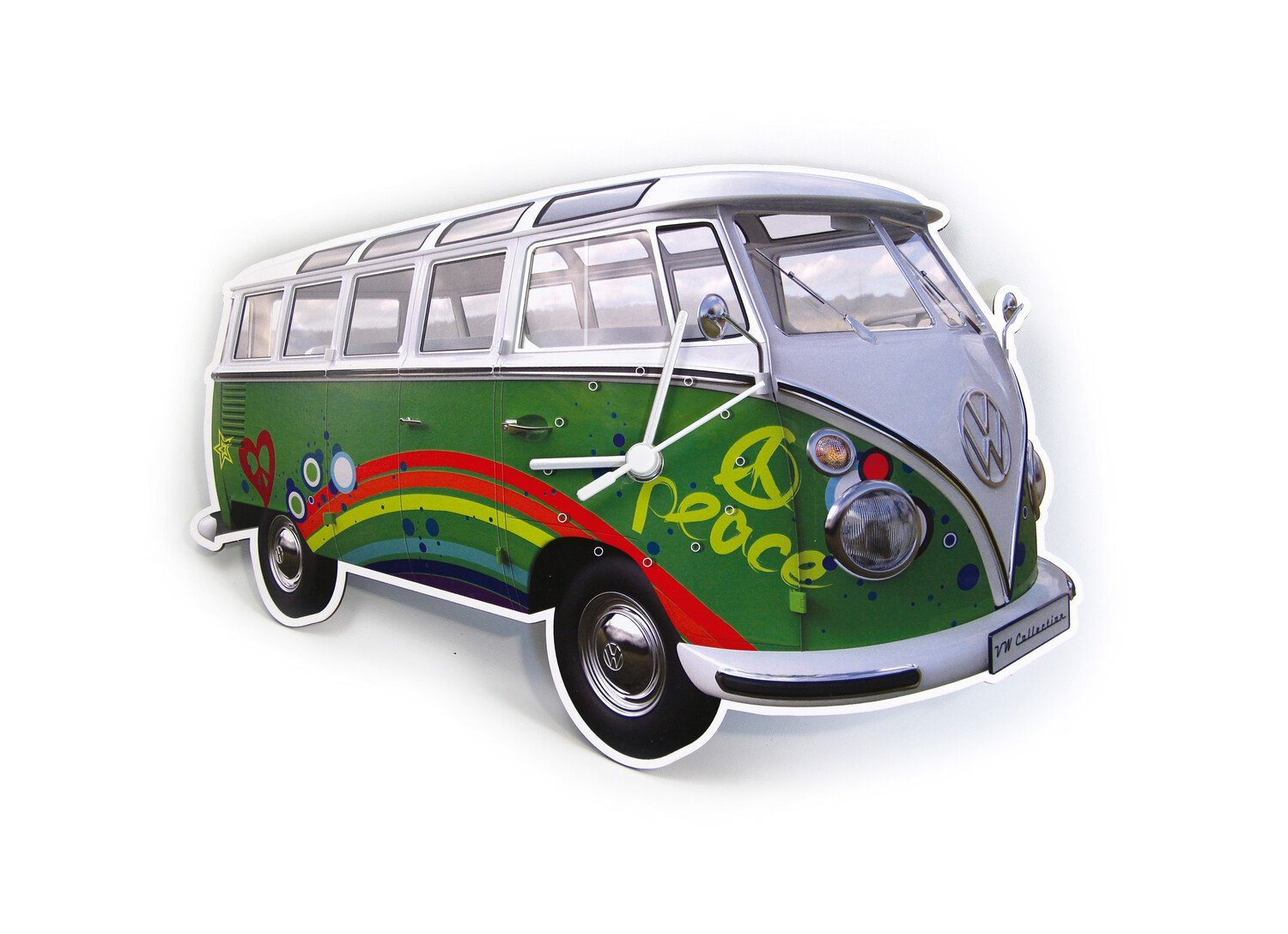 VW Collection by BRISA Wanduhr Volkswagen Werkstattuhr im T1 Bus Design (batteriebetriebener Zeitanzeiger)