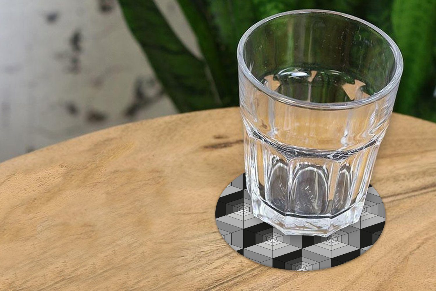 MuchoWow Glasuntersetzer Muster - Tasse, Becher Zubehör Korkuntersetzer, 6-tlg., 3D, Gläser, Würfel Getränkeuntersetzer, - für Tassenuntersetzer