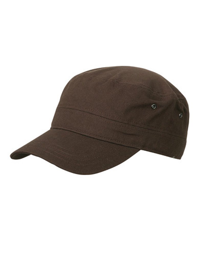 Myrtle Beach Army Cap Cuba-Cap Trendiges Cap im Militar-Stil aus robustem Baumwollcanvas Dark Brown