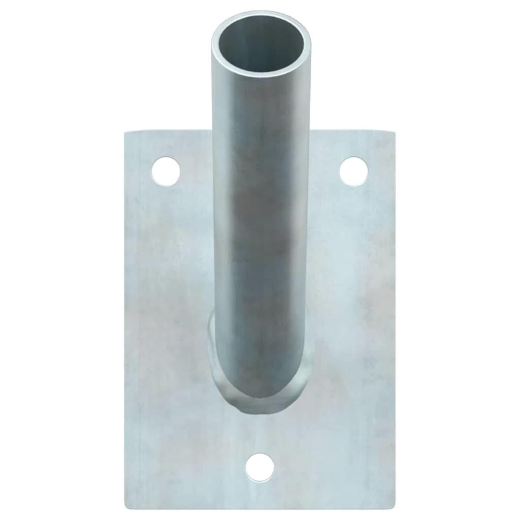 vidaXL Tandemstangen-Halterung Fahnen Pole Holde Silber 10,5 x 7,5 x 2,5 cm Stahl, (1-St)
