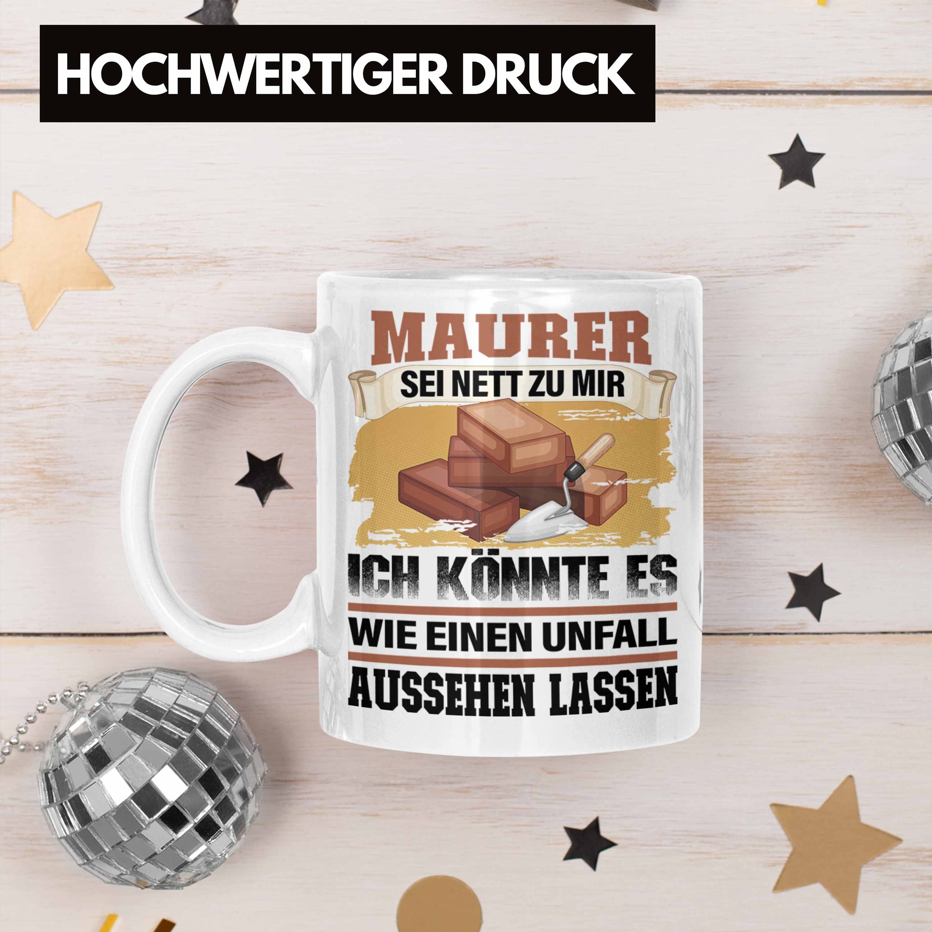 Tasse Geschenk Tasse Weiss Maurer-Meister Trendation Spruch Lustiger Gesc Trendation - Maurer