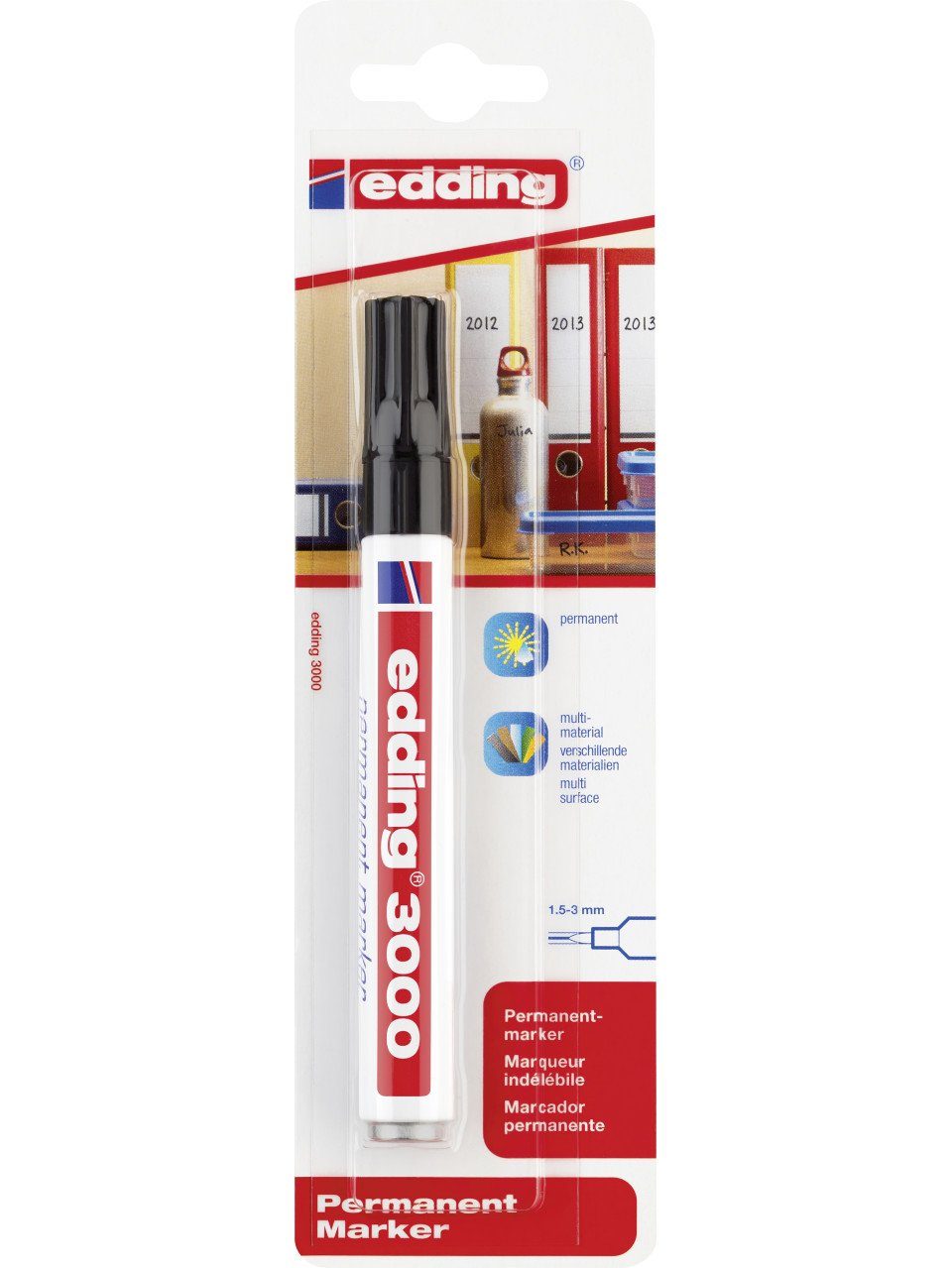 Permanentmarker edding 3000 permanent marker schwarz