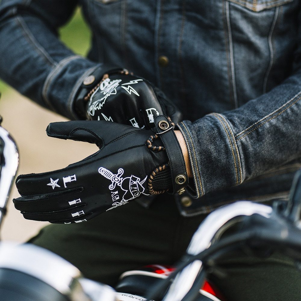 By City Motorradhandschuhe Second Skin Tattoo Gloves