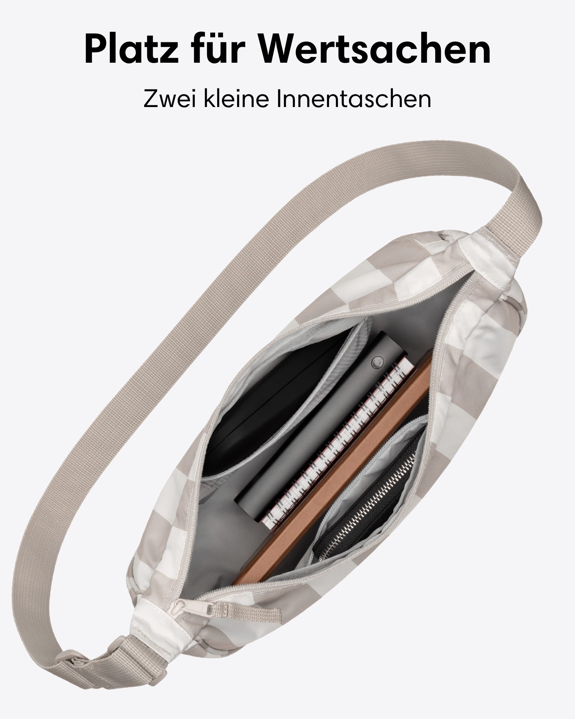 LARKSON Umhängetasche Solveig Medium Halbmondtasche für Damen und Herren, Stylische Crossbody Bag in Halbmond Form – Bild 4 von 5