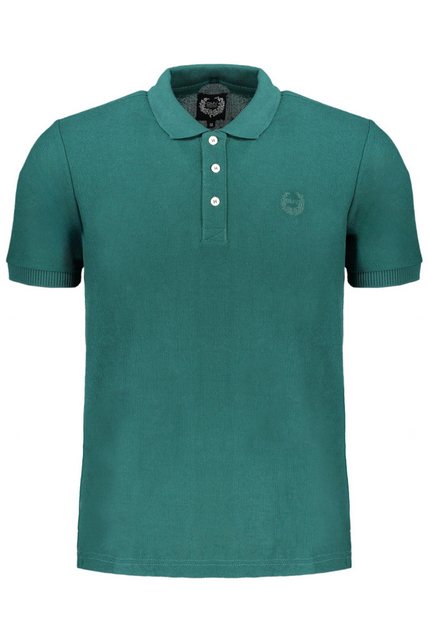 GIAN MARCO VENTURI Poloshirt Grünes Kurzarm-Poloshirt für Herren mit Sticke günstig online kaufen