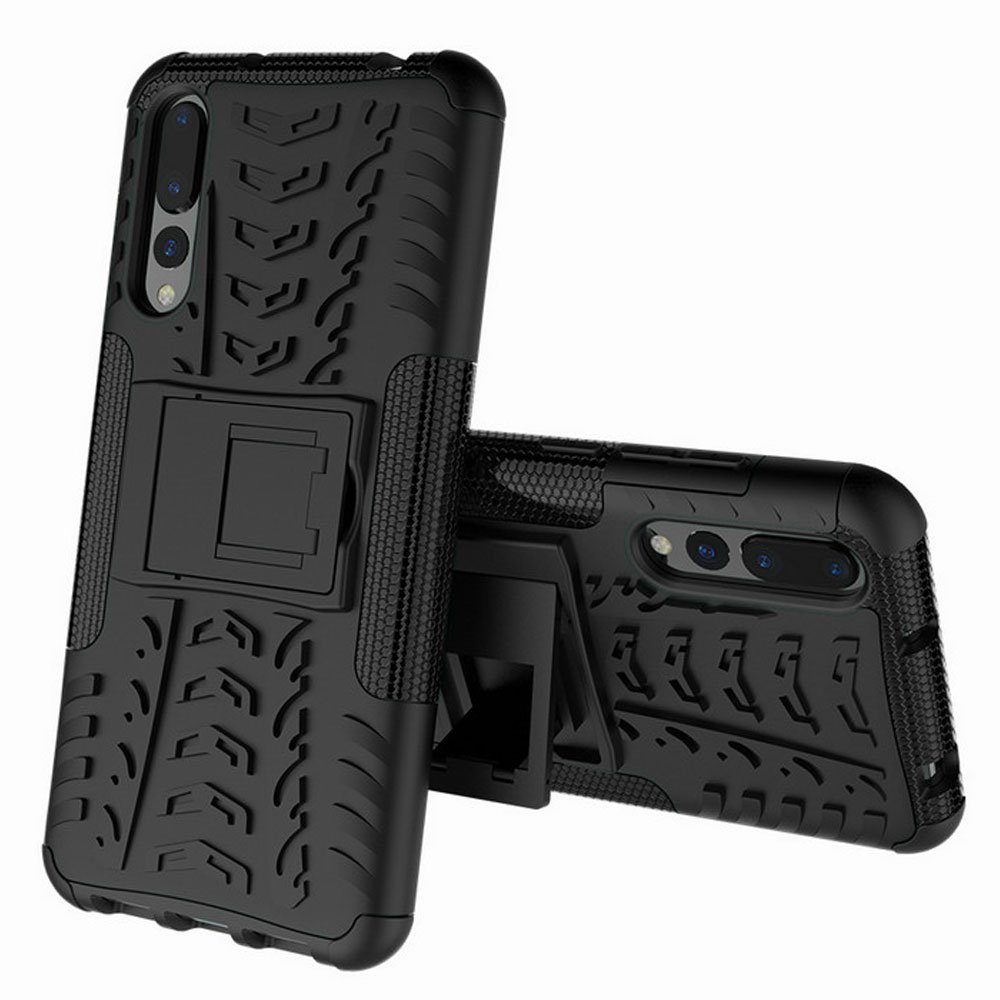 Smartphone-Hülle Für Huawei P20 Pro Hybrid Case 2teilig Outdoor Schwarz Etui Tasche Hülle Cover Schutz