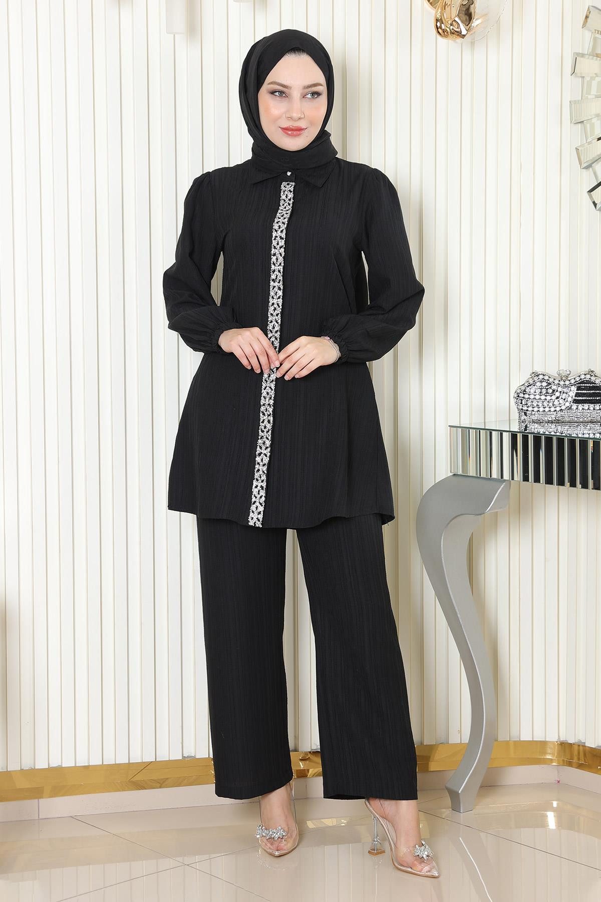 MODAMİHRAM Blusentop KleidStein Detail Anzug günstig online kaufen