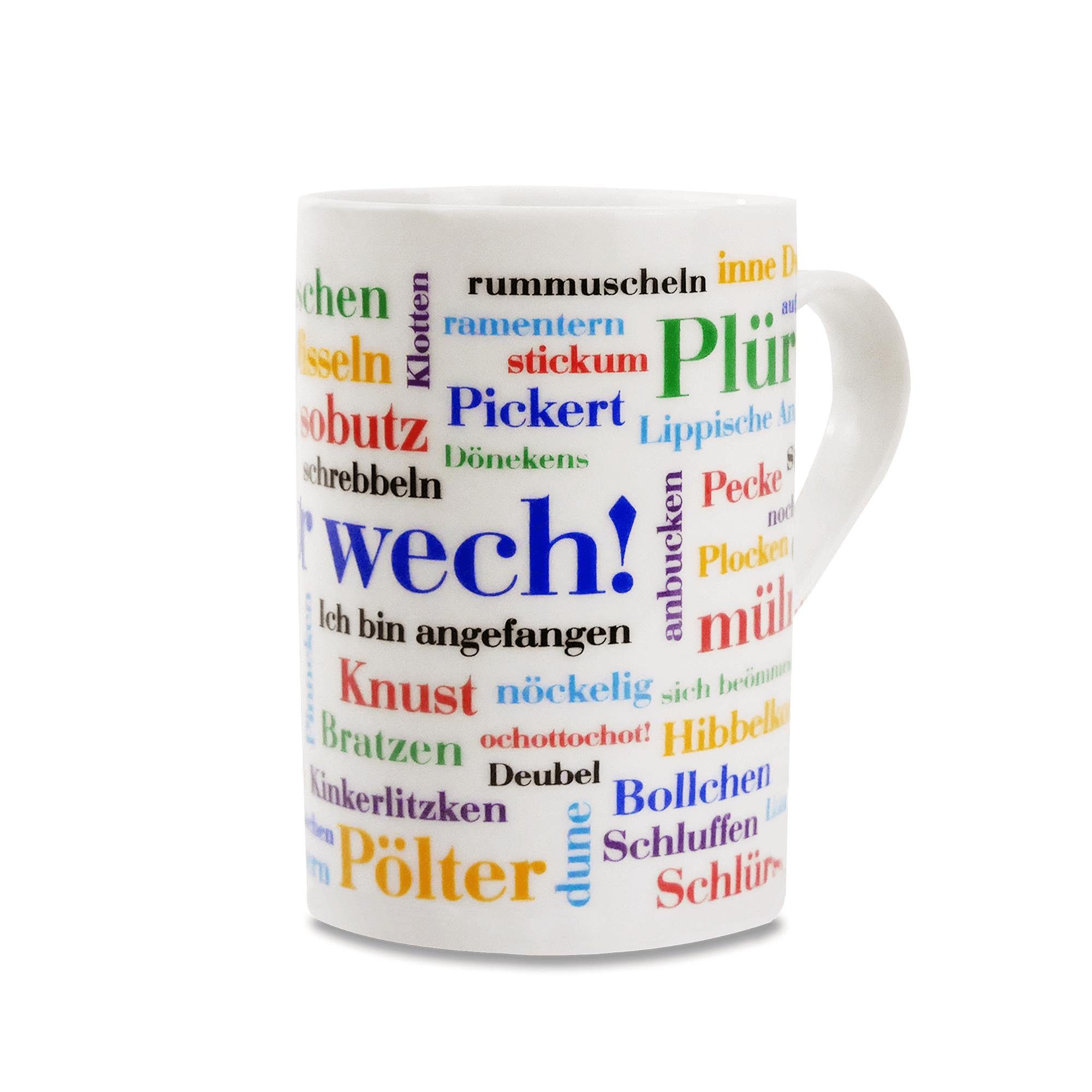 Lippische Wörter Tasse Kaffeebecher Porzellan Wörter, Deine