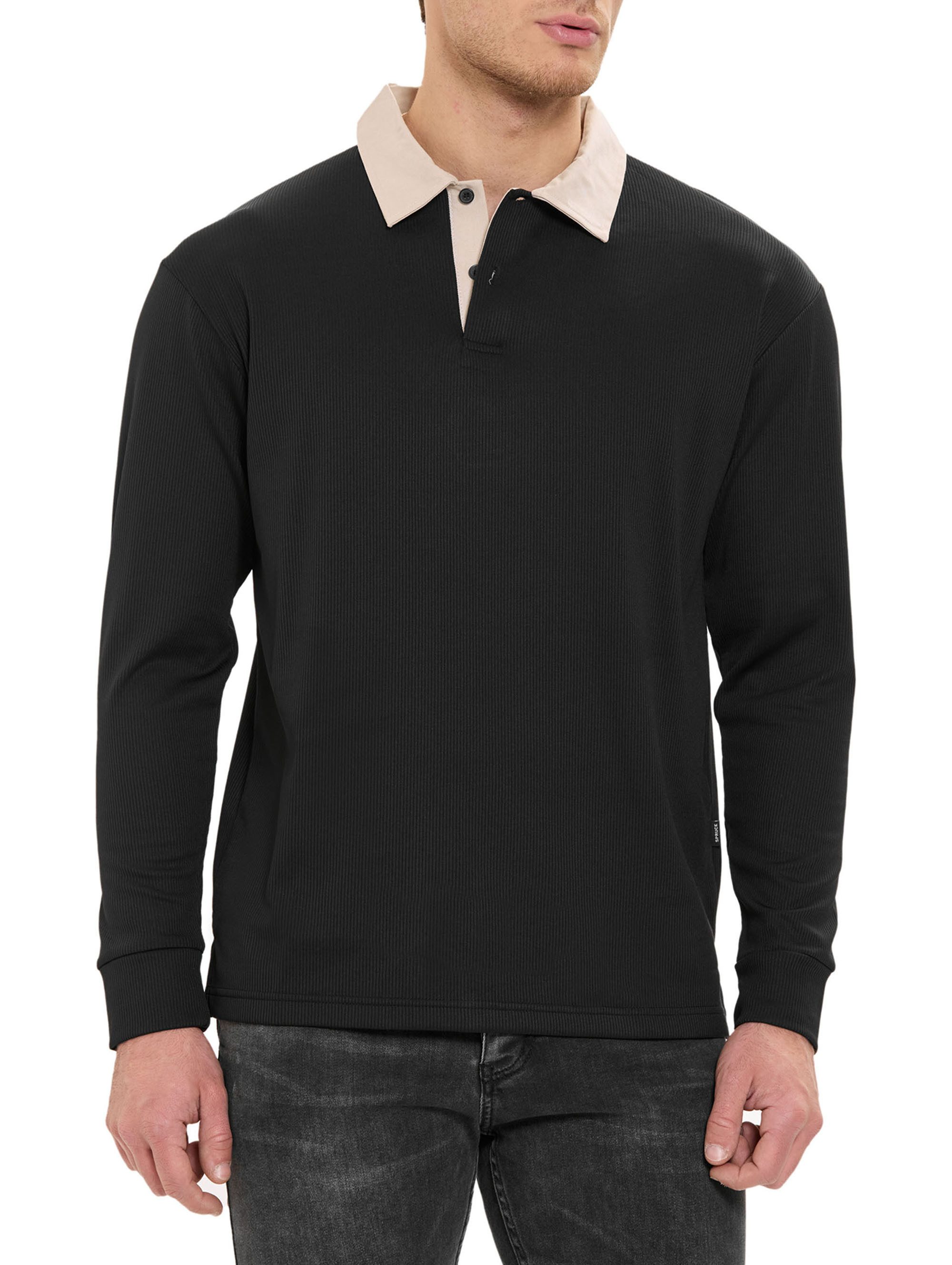 Langarm-Poloshirt by Spruce Polohemd Longsleeve sportlich elegant