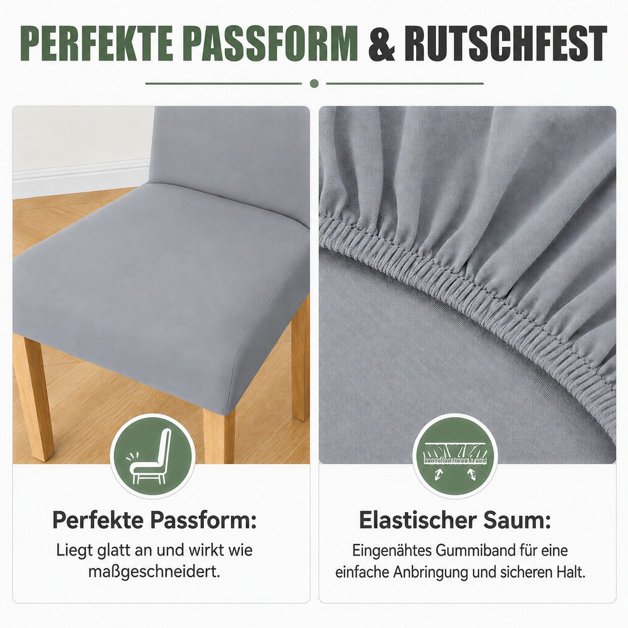 BlingBin Stuhlhusse 4er Set Stretch Stuhlbezug Waschbare Esszimmerstuhl, Schützt vor Spritzern, Flecken & Abnutzung, für Küche,Esszimmer,Hotel – Bild 4 von 5