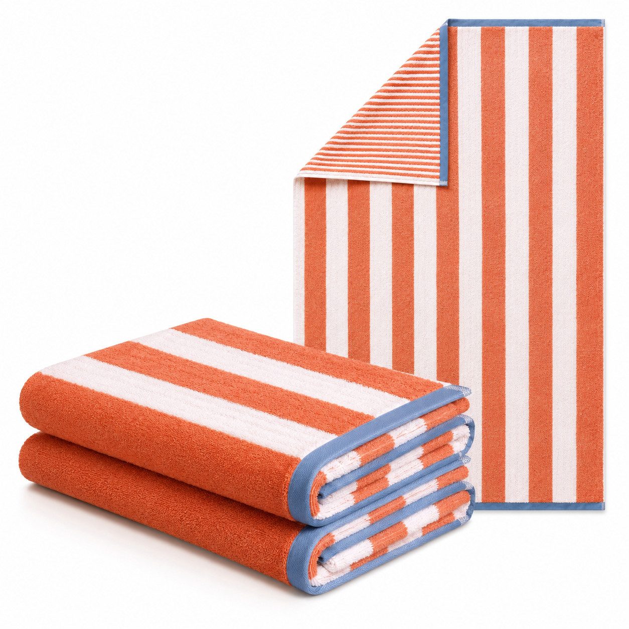 OTTO home Strandtuch Elenna, 100% Baumwolle, flauschig und weich, 500 gr/m², Frottier (2-St), Premium Strandtücher 90x180cm, Streifen, 5 Jahre Garantie