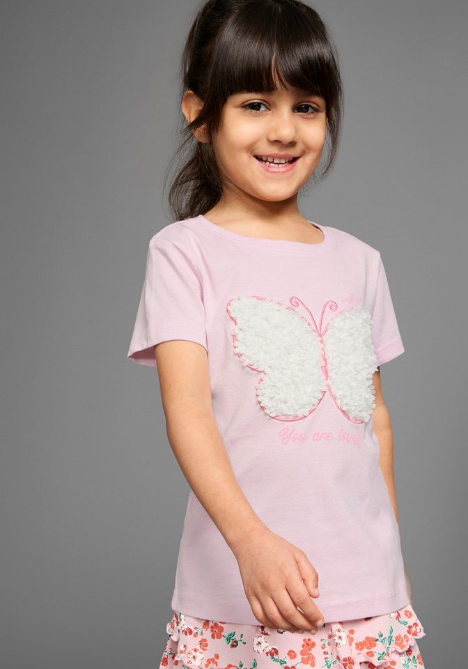 KangaROOS T-Shirt Aufwendige Schmetterling-Applikation T-Shirt mit aufwendiger 3D-Applikation