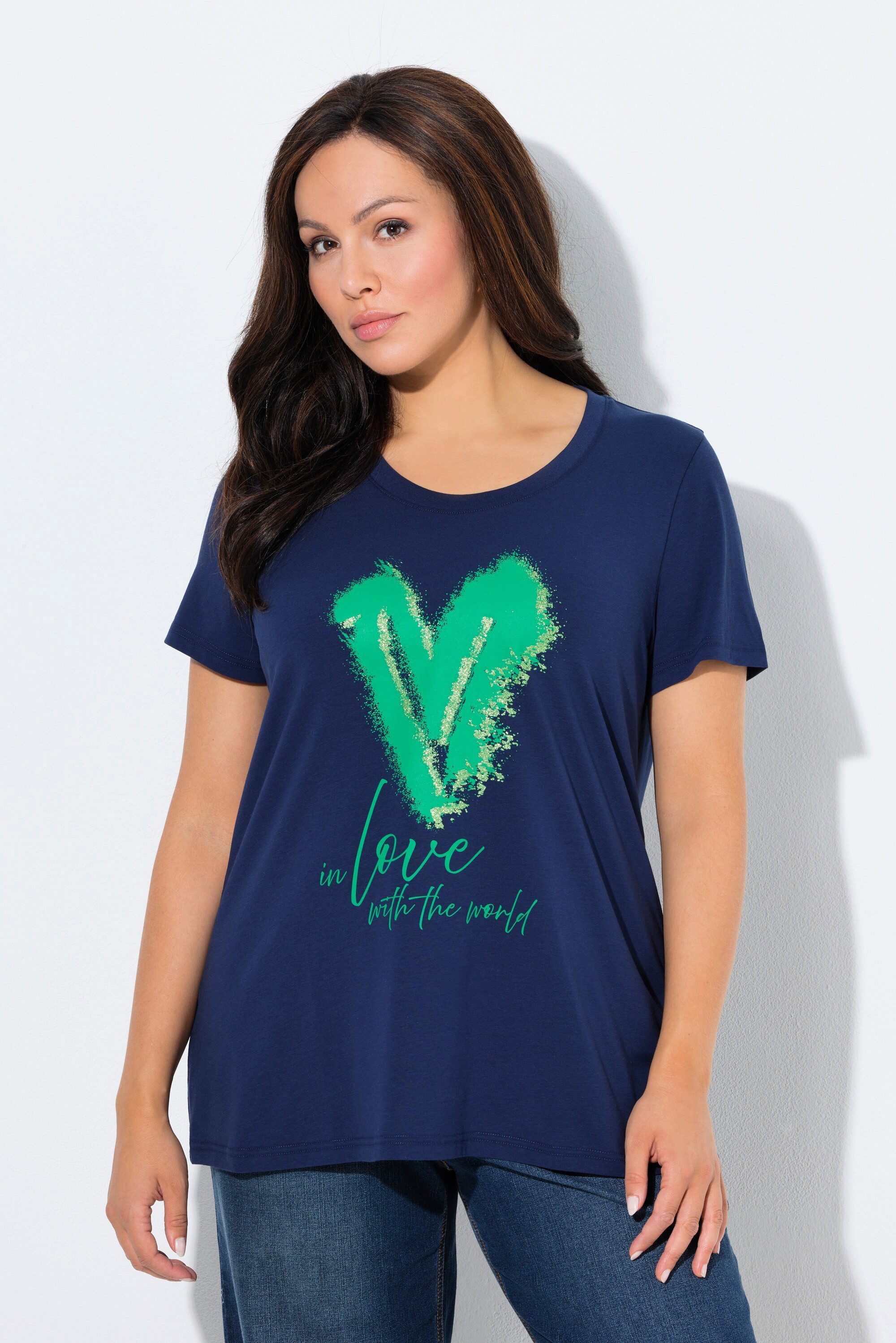 T-Shirt T-Shirt Herz Classic Rundhals Halbarm