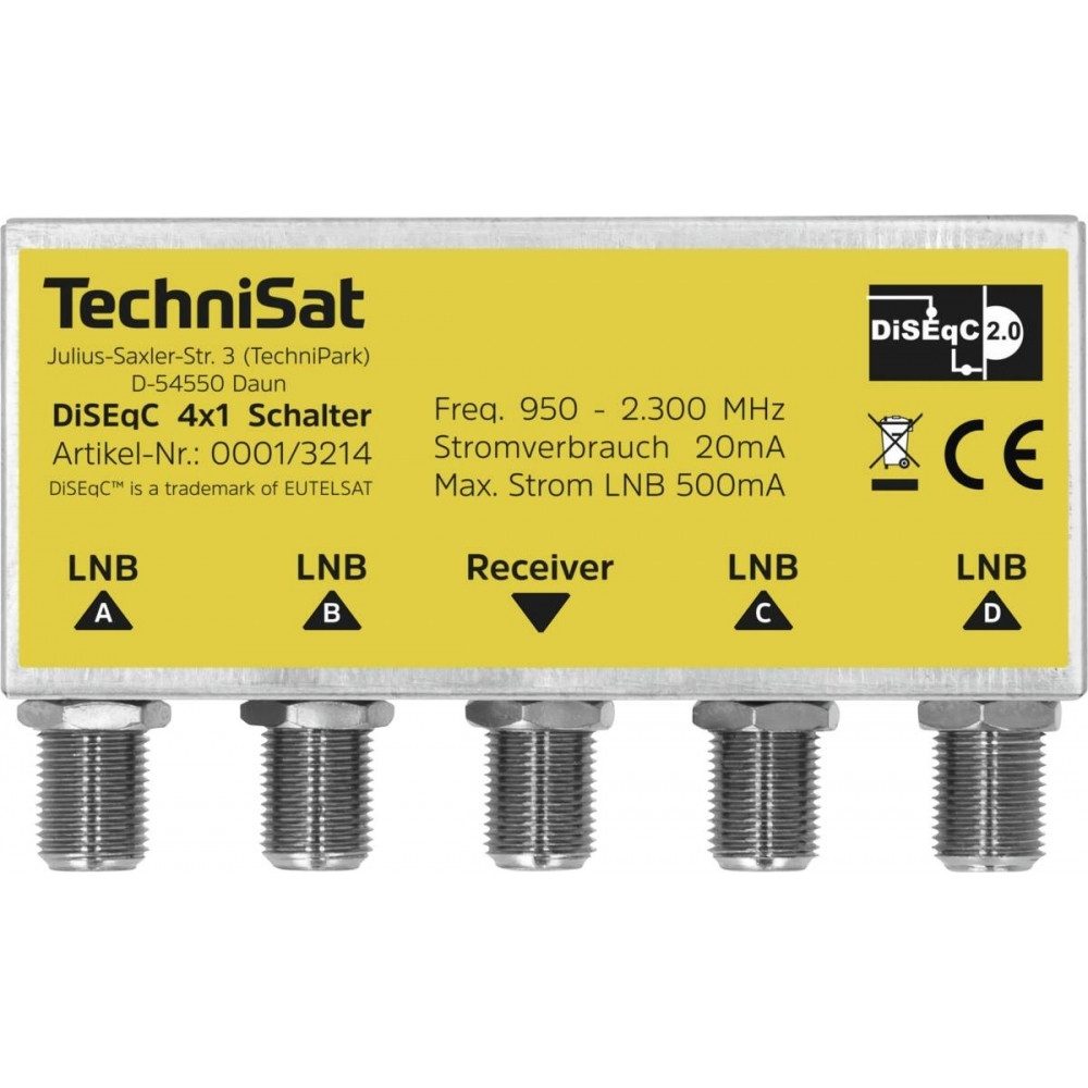 TechniSat Technisat 4/1 DiSEqC Relais für Satelliteninstall. SAT-Receiver (Wetterschutz inklusive)