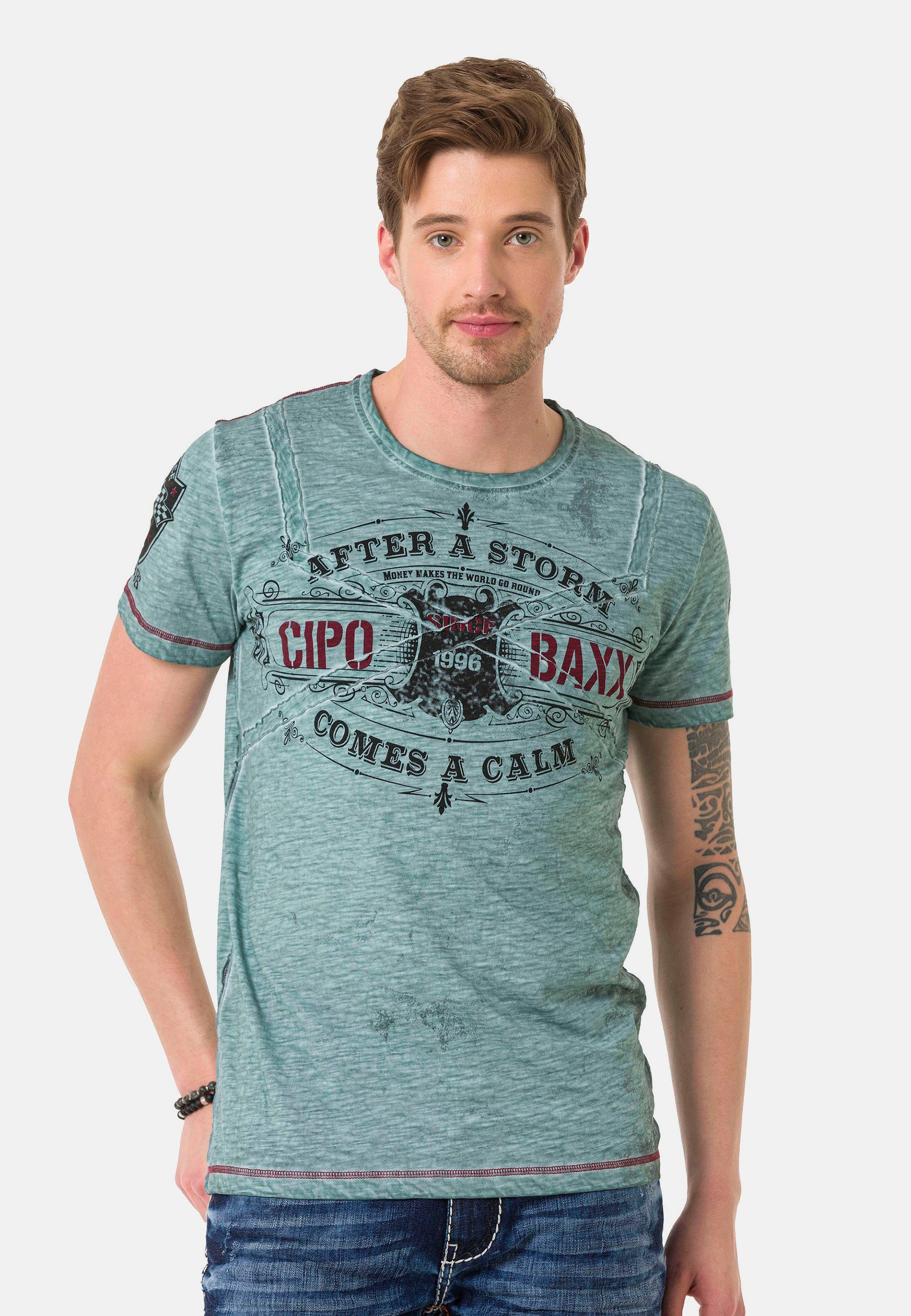 Cipo & Baxx T-Shirt im VintageLook mint | T-Shirts