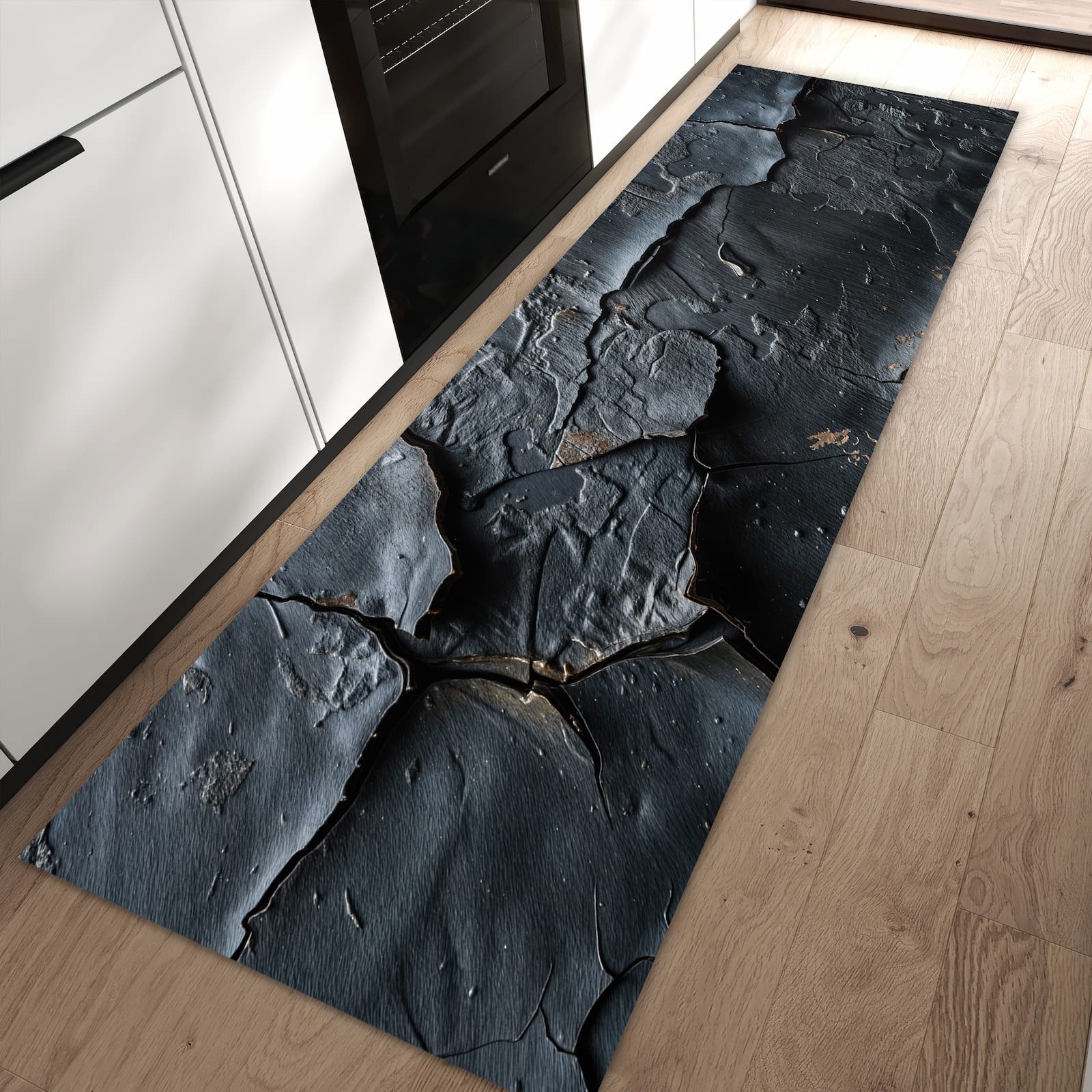 Primedeco Teppich Küchenteppich Rissige Oberfläche PVC rutschfest abwaschba günstig online kaufen