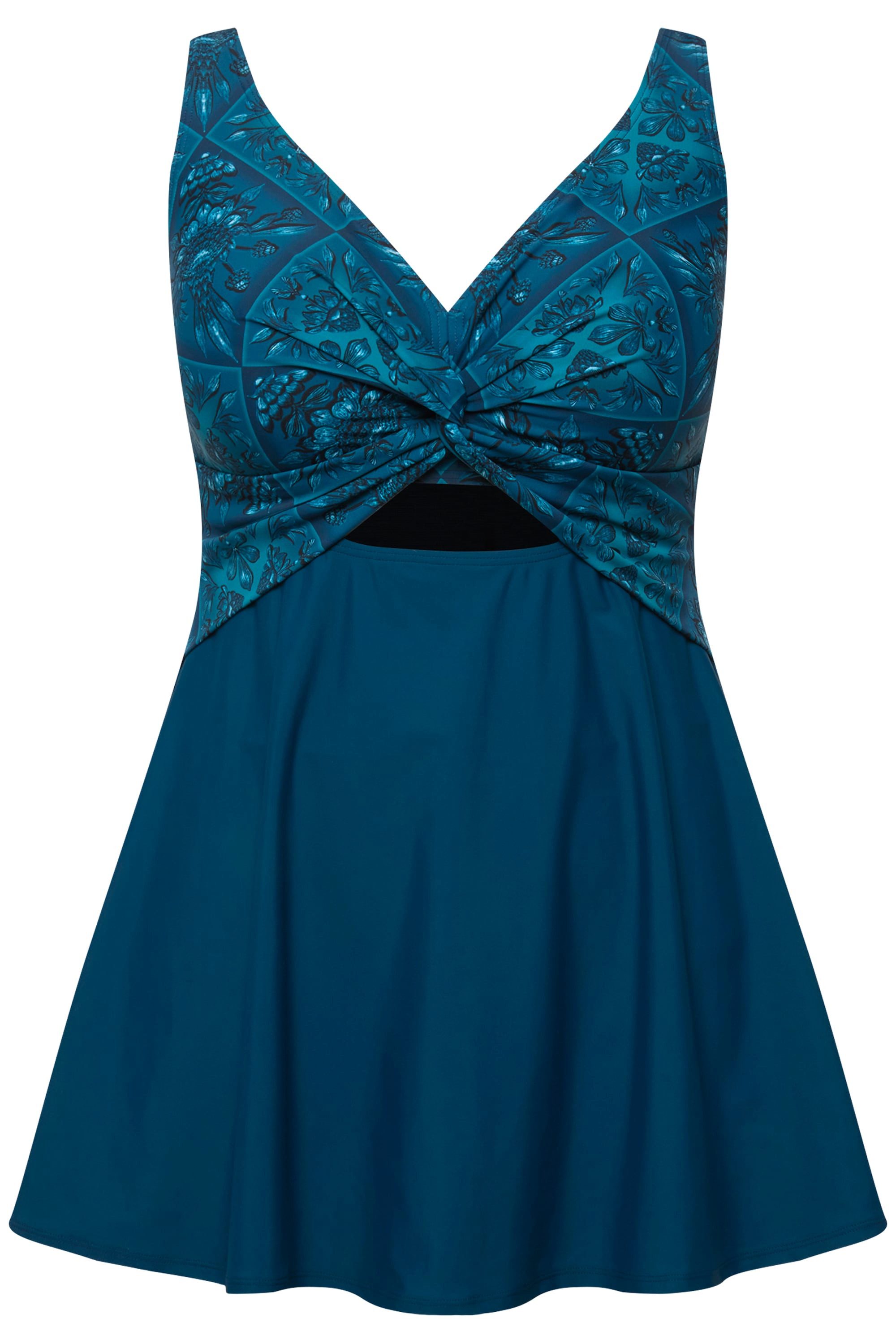 Ulla Popken Badekleid Badekleid Mosaikmuster Softcups günstig online kaufen