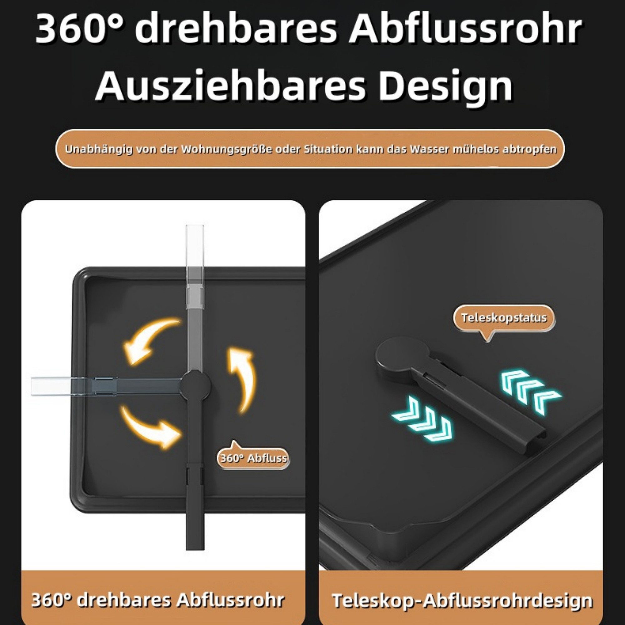 ibettertec Geschirrständer Geschirrständer, Abtropfgestell,2-stufiges Geschirrabtropfgestell, Mit einem automatischen Abwassersystem ausgestattet
