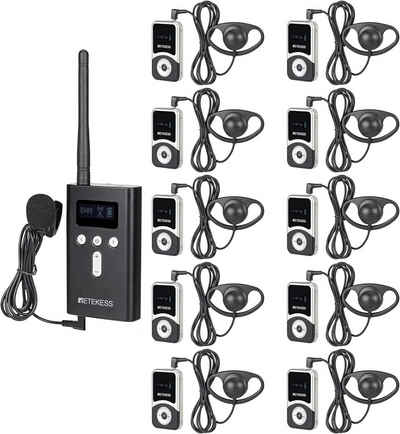 Retekess T130S Wireless Tour Guide System, für Konferenzen, Werksbesichtigungen mobiles Navigationsgerät (100m Drahtloses Flüster Reiseführersystem, 49 Kanäle, Hochschulen)